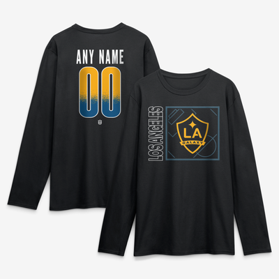 LA Galaxy  Home Field Pop Personalized Name & Number Long Sleeve T-Shirt - Black