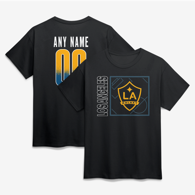LA Galaxy  Home Field Pop Personalized Name & Number T-Shirt - Black