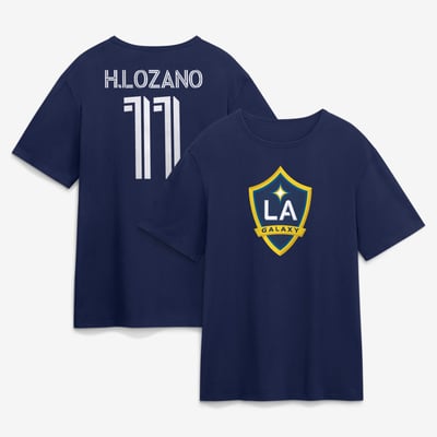 Hirving Lozano LA Galaxy Authentic Stack Name & Number T-Shirt - Navy