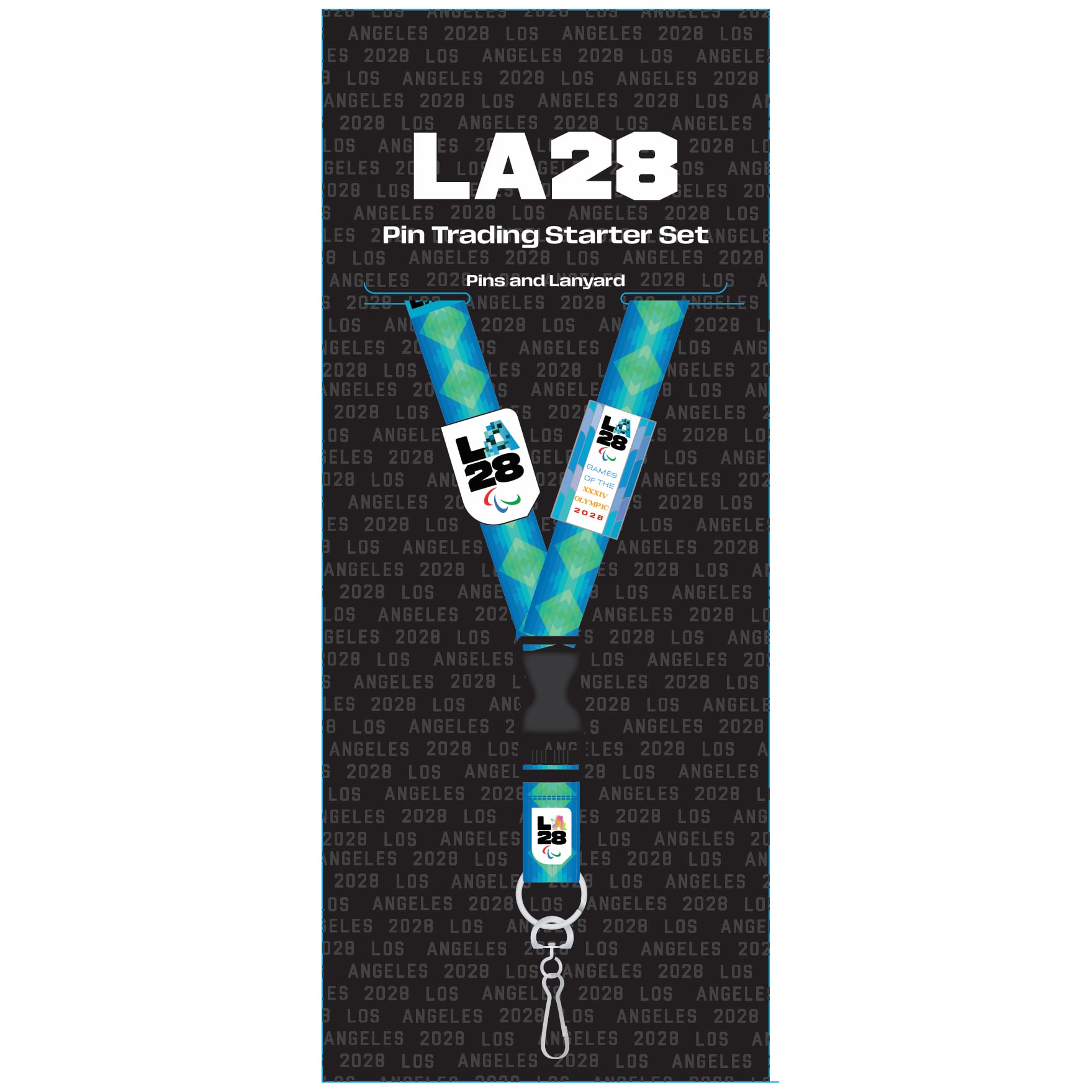 LA28 Collection Superbloom Ensemble de démarrage de cordons et épingles Bluebell Paralympics
