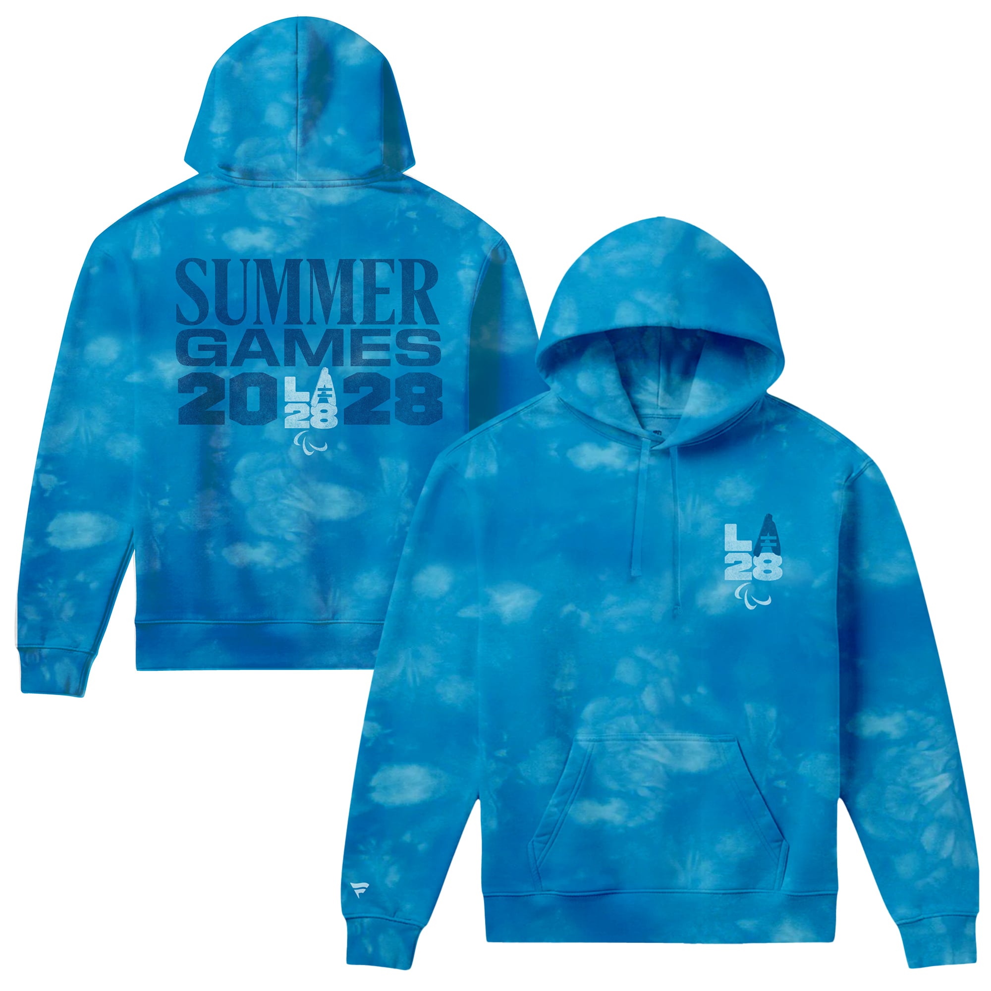 Sweat à capuche tie-dye Fanatics Blue LA28 Paralympics Bluebell Collection pour homme