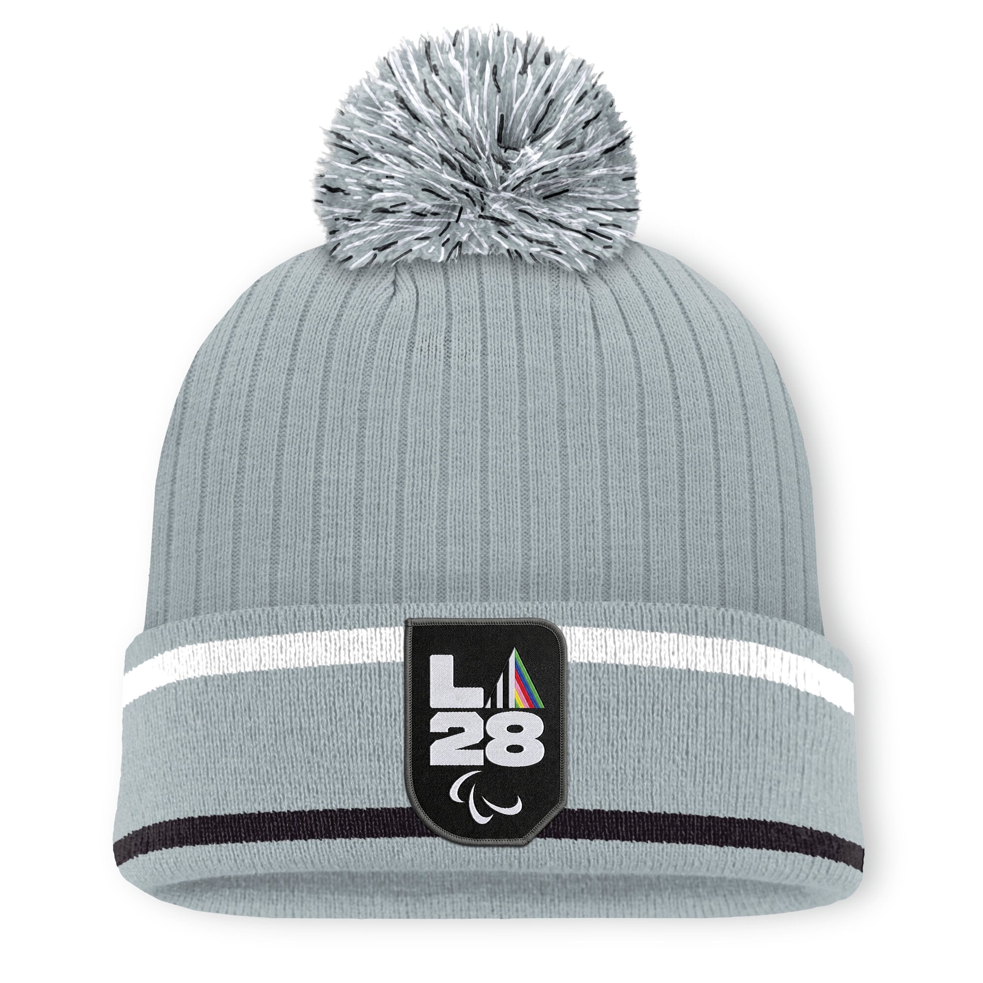 Bonnet à pompon gris Fanatics LA28 pour homme