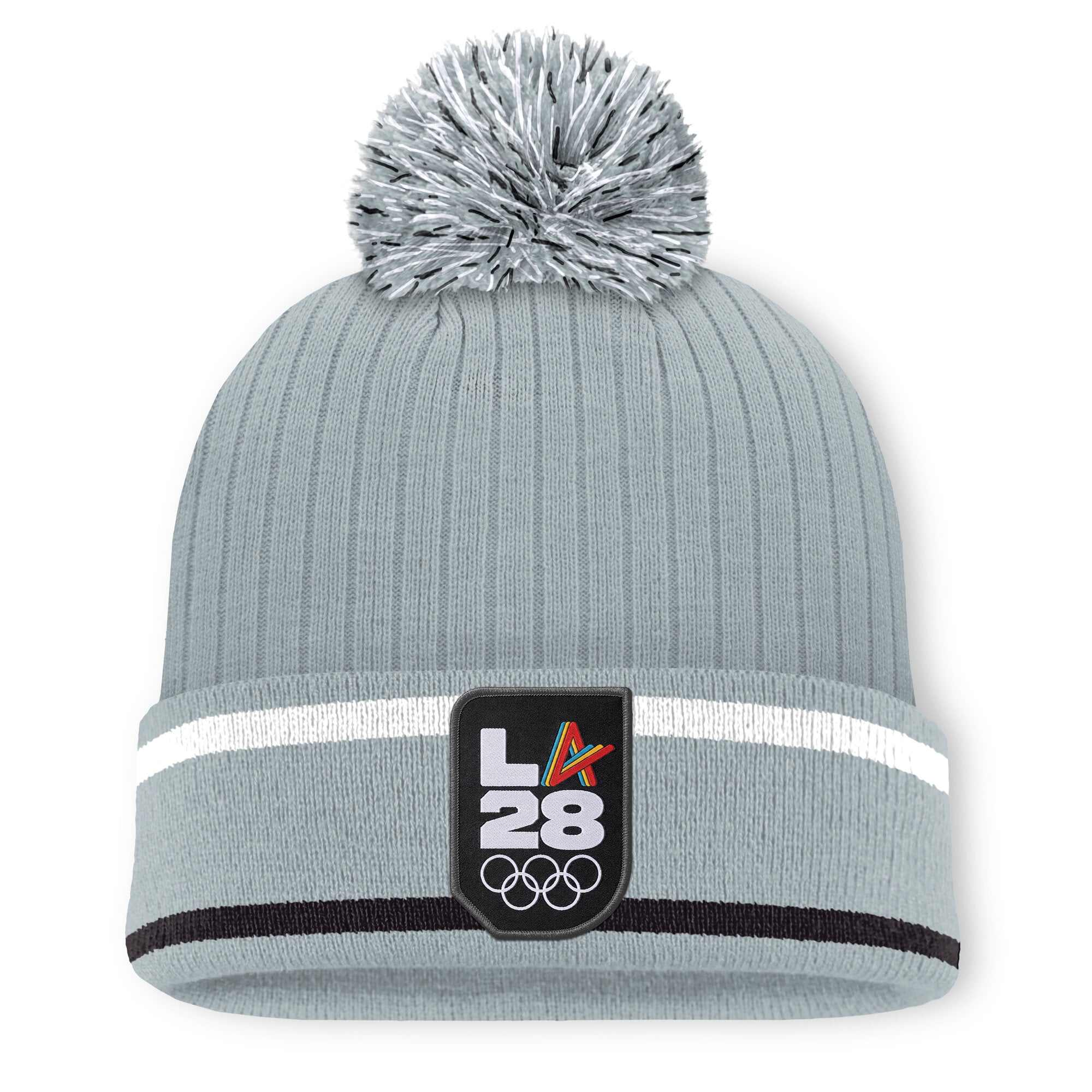 Bonnet à pompon gris Fanatics LA28 Summer Olympics pour homme