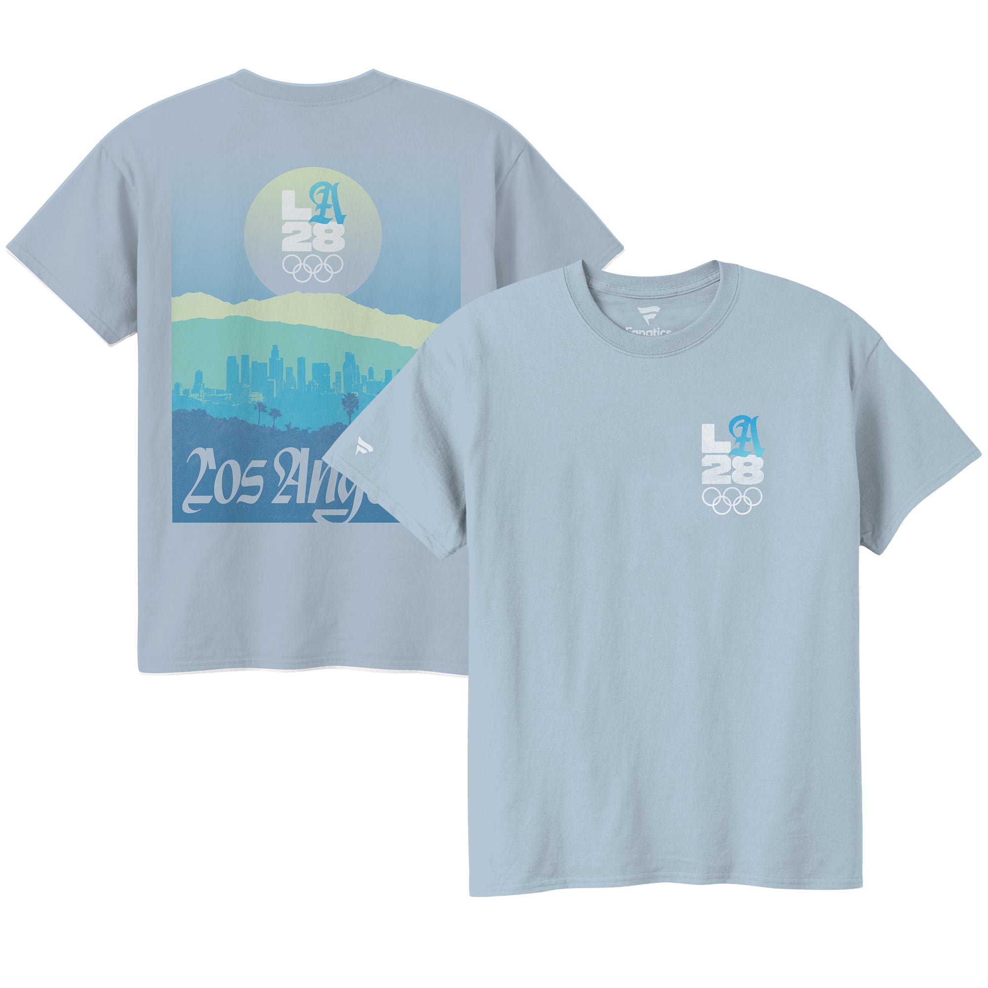 T-shirt homme Fanatics bleu poudré LA28 Collection Bluebell Paysage
