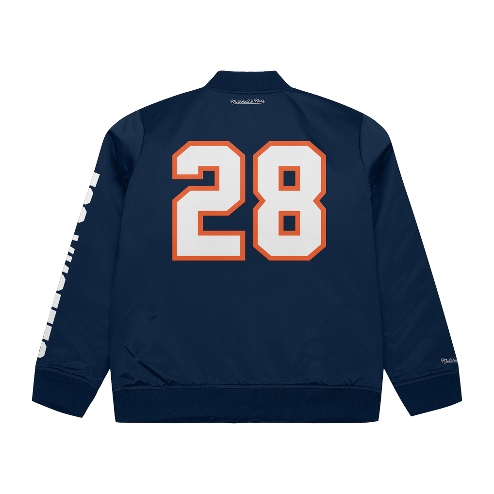 LA28 x NBA All-Star Game - Veste bomber en satin Mitchell & Ness zippée intégralement - Bleu marine