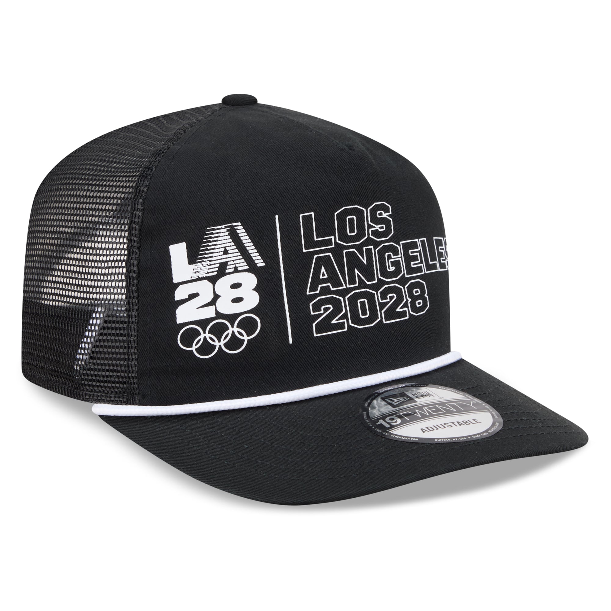 Casquette ajustable New Era LA28 Rope 19TWENTY noire pour homme