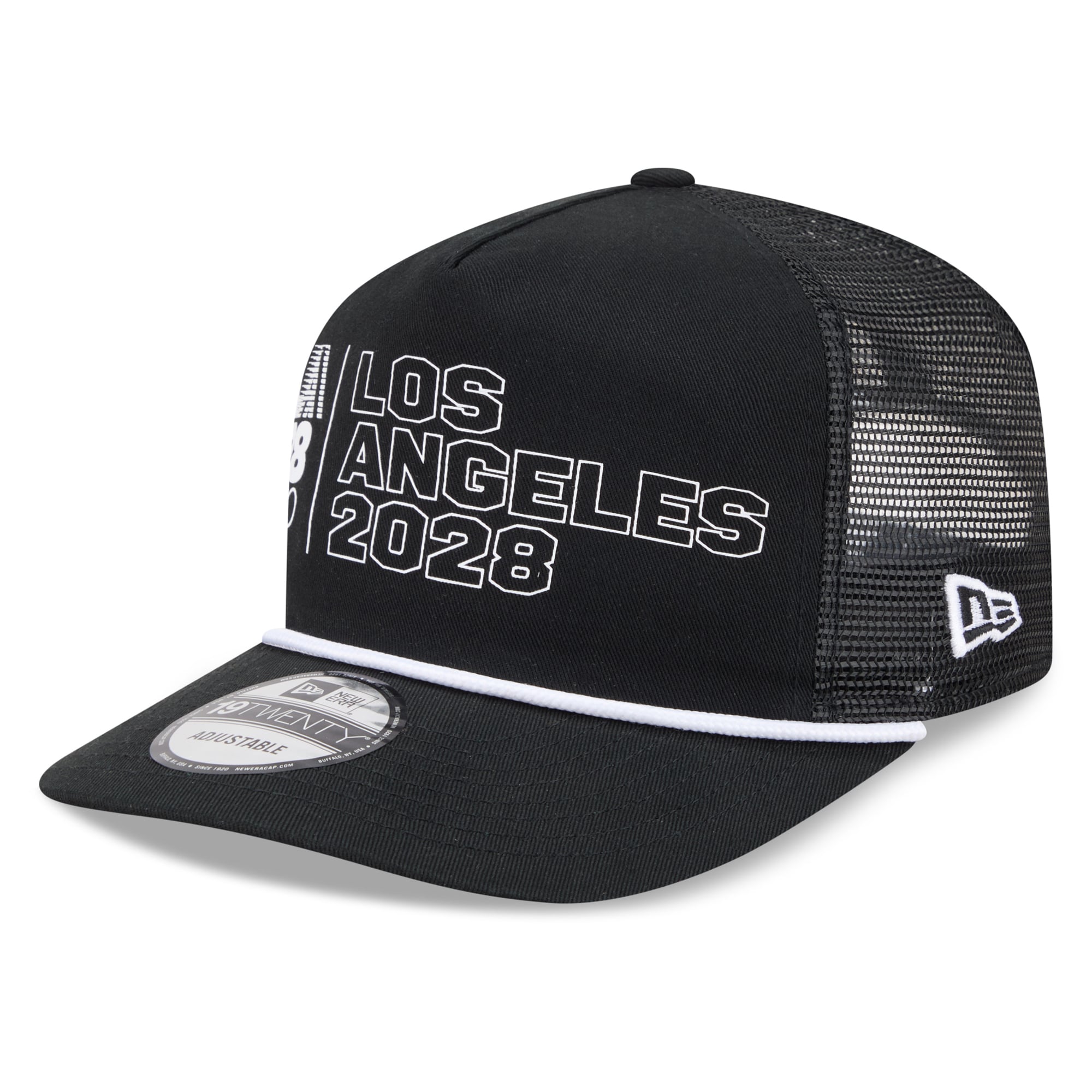 Casquette ajustable New Era LA28 Rope 19TWENTY noire pour homme