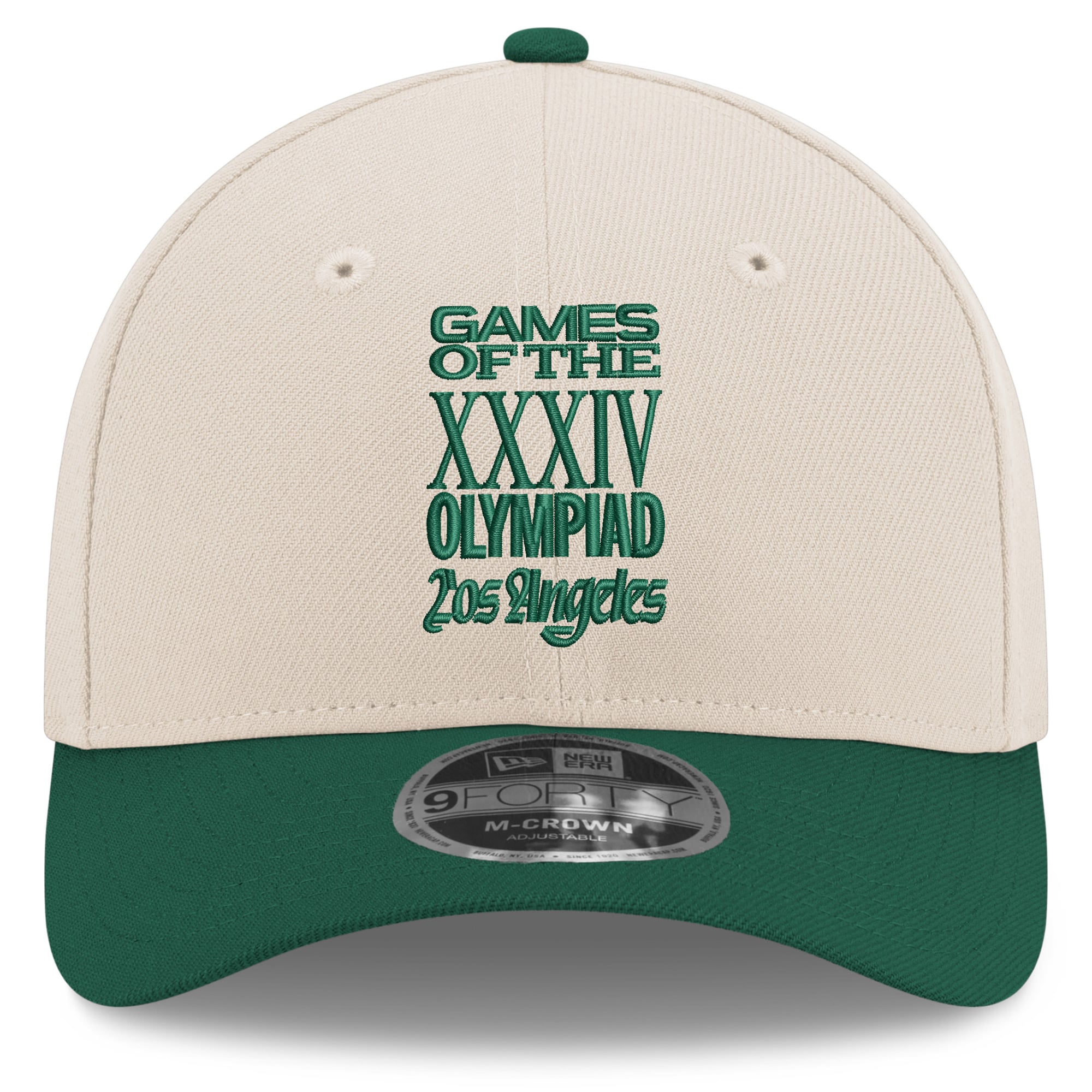Men's New Era Cream/Green LA28 Superbloom Collection 9FORTY M-Crown Adjustable Hat
