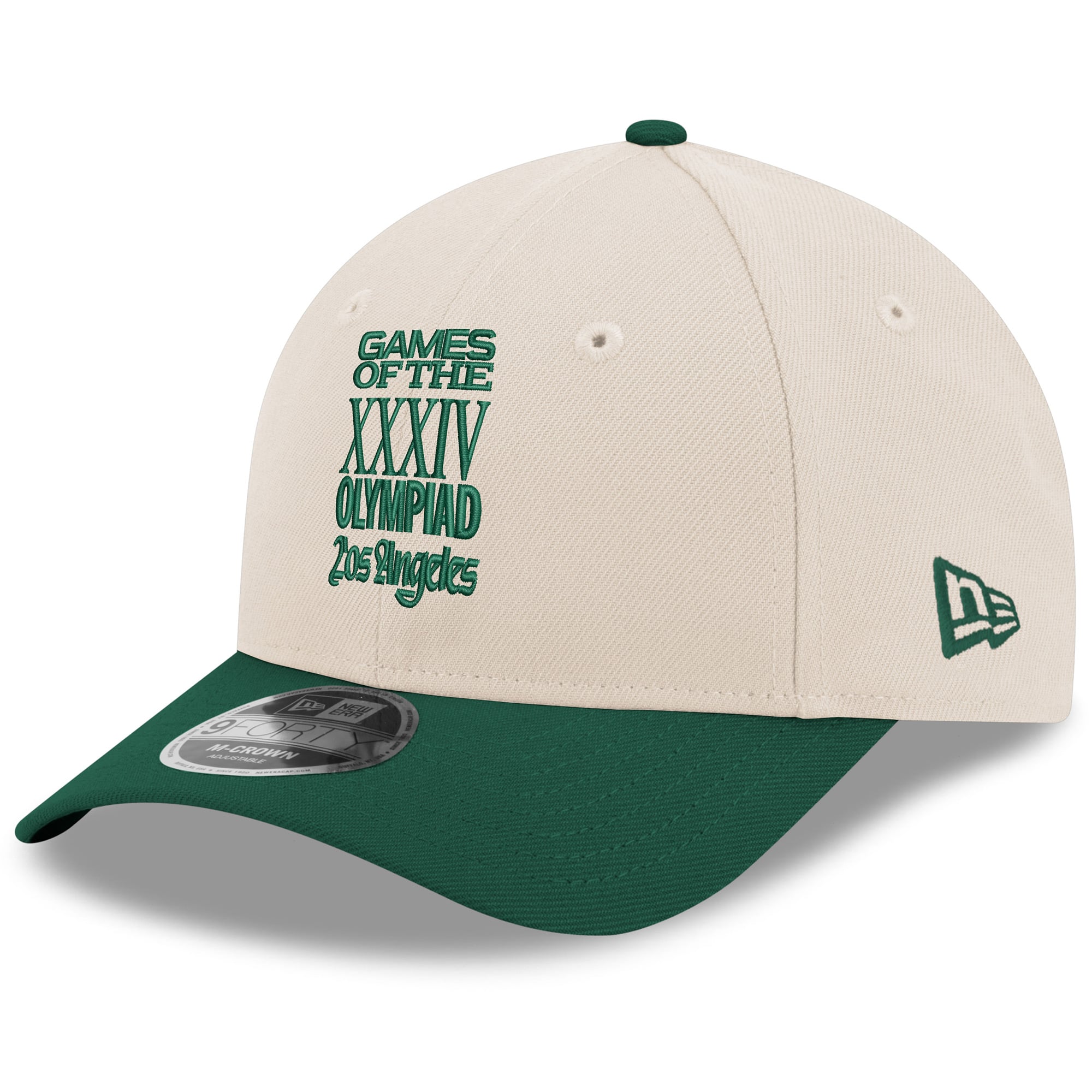 Men's New Era Cream/Green LA28 Superbloom Collection 9FORTY M-Crown Adjustable Hat