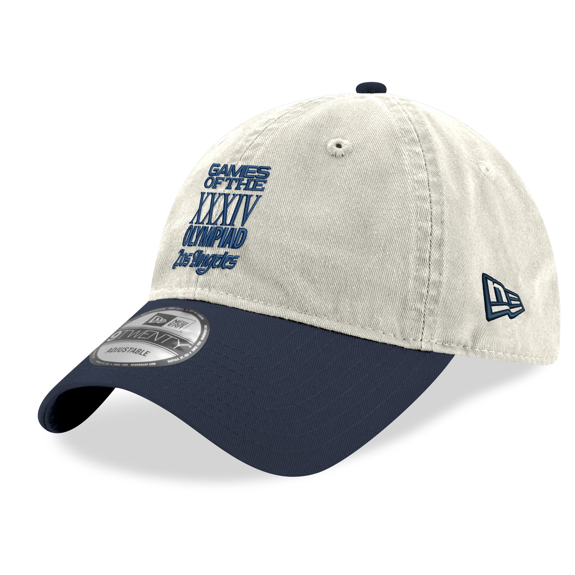 Casquette ajustable New Era LA28 Superbloom Collection 9TWENTY pour homme, couleur crème/marine