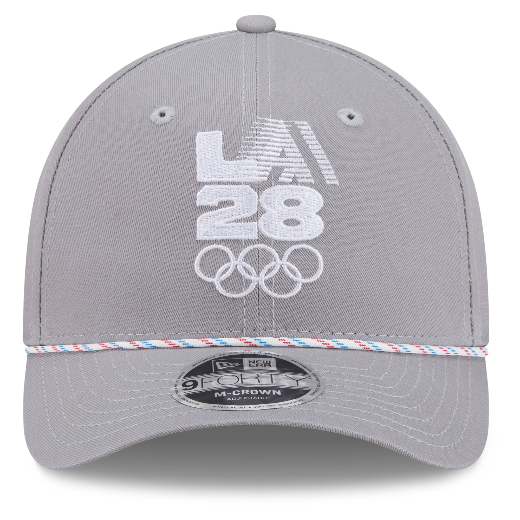 Men's New Era Gray LA28 Patriotic Rope M-Crown 9FORTY Adjustable Hat