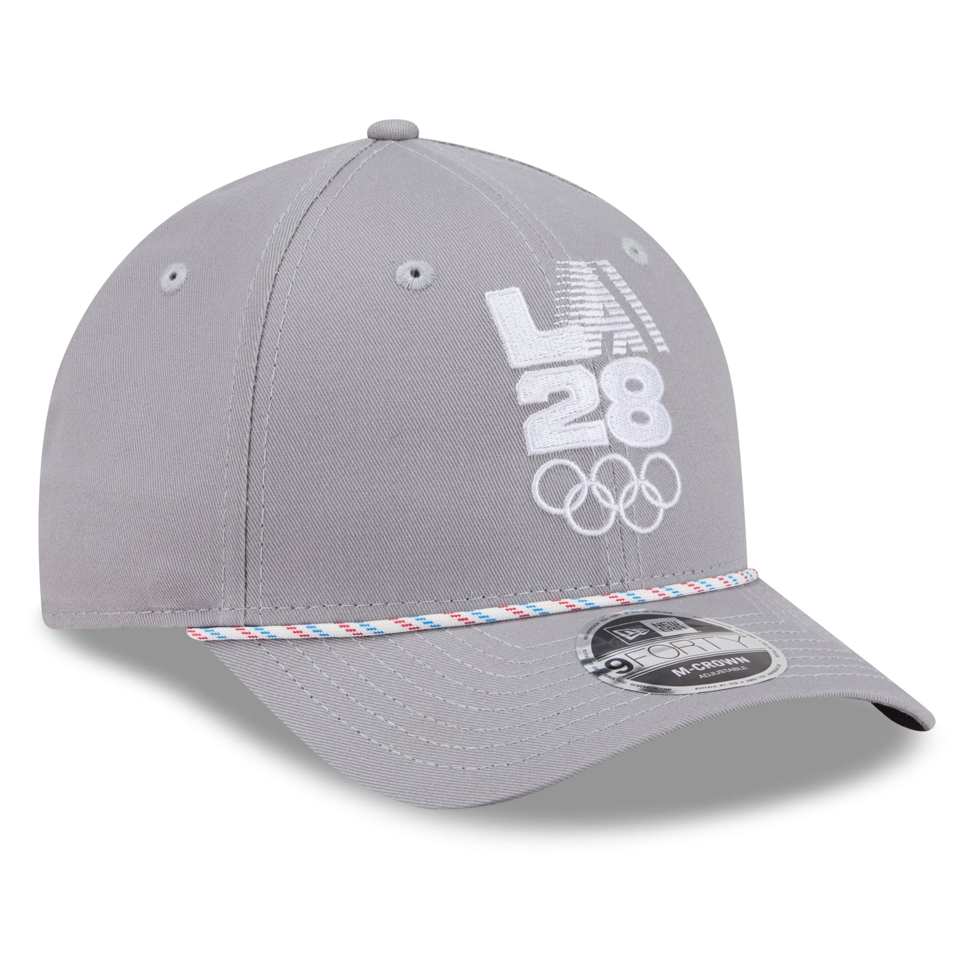 Men's New Era Gray LA28 Patriotic Rope M-Crown 9FORTY Adjustable Hat