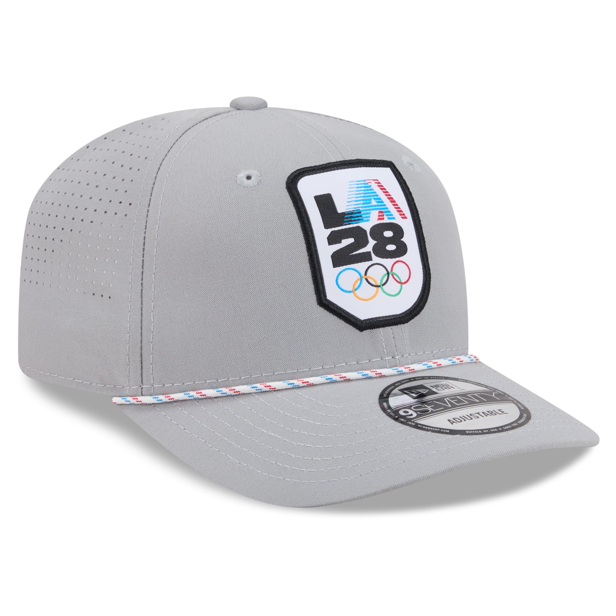 Men's New Era  Gray LA28 Perforated Rope 9SEVENTY Adjustable Hat
