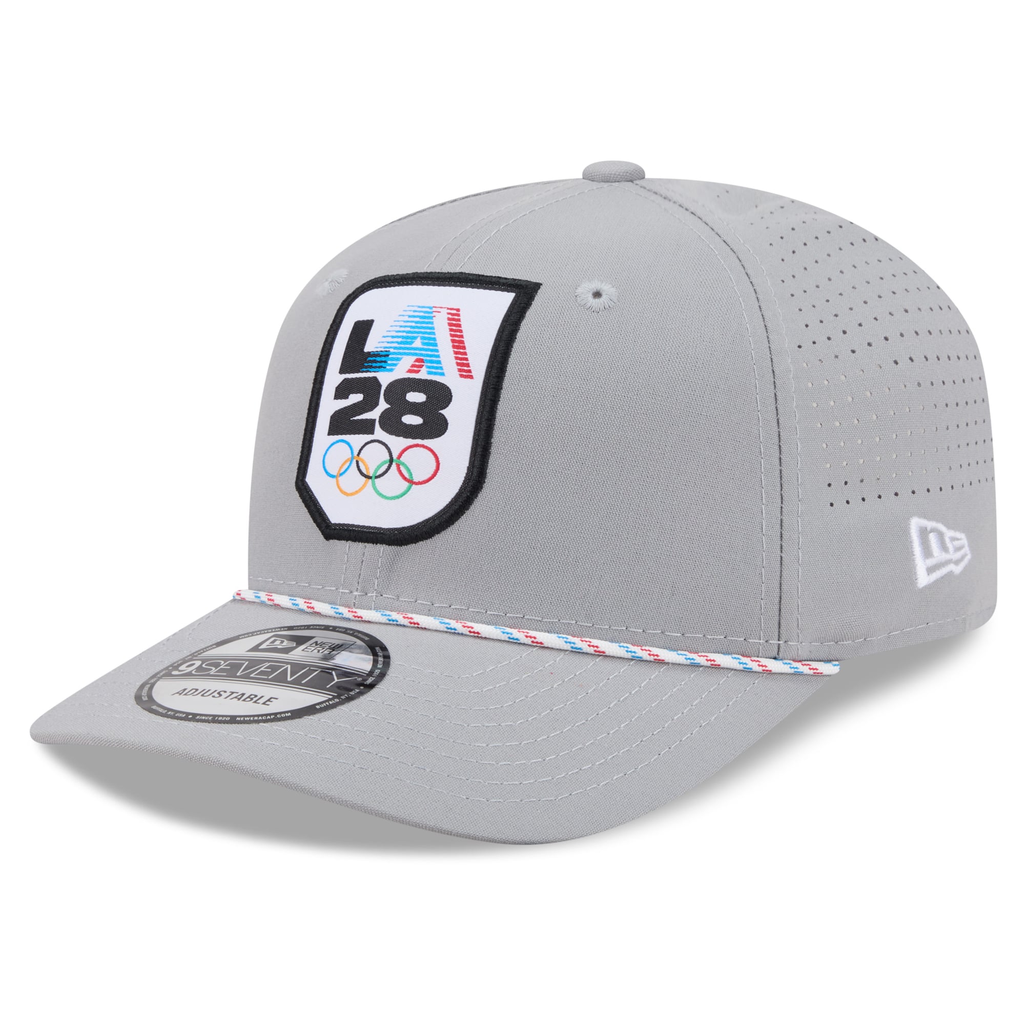Men's New Era  Gray LA28 Perforated Rope 9SEVENTY Adjustable Hat