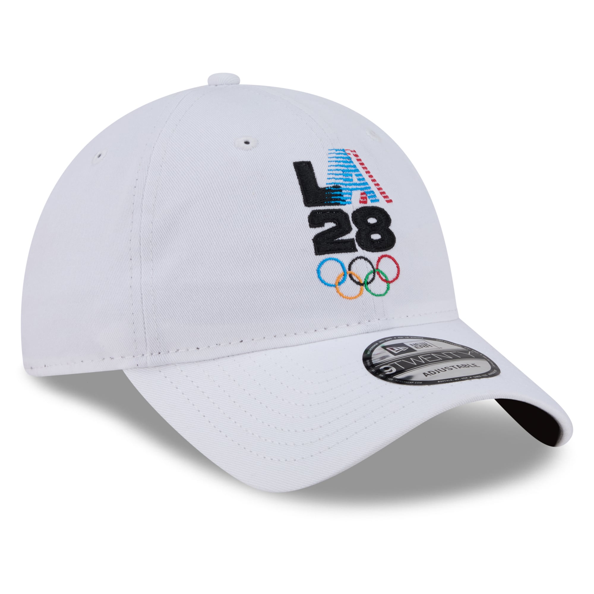 Casquette ajustable New Era LA28 9TWENTY blanche pour homme