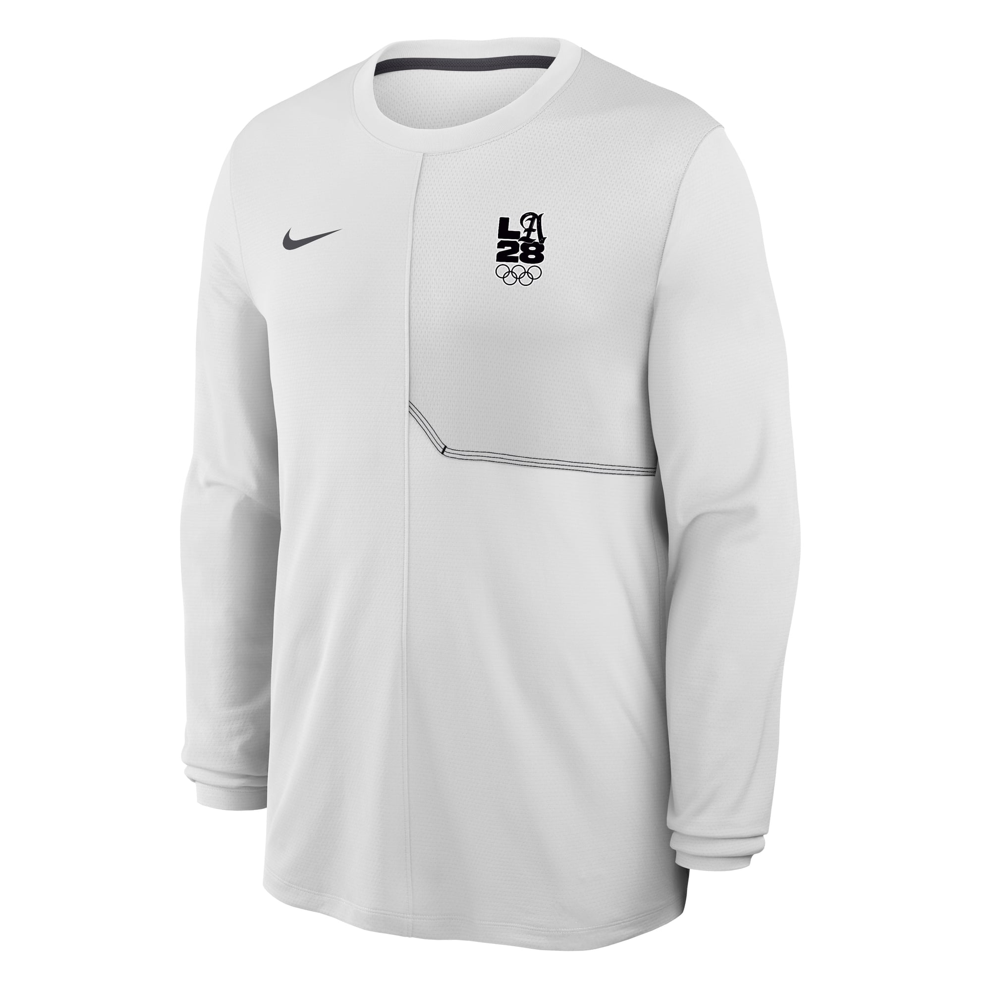 T-shirt à manches longues Nike LA28 Coaches UV Dri-FIT blanc pour homme