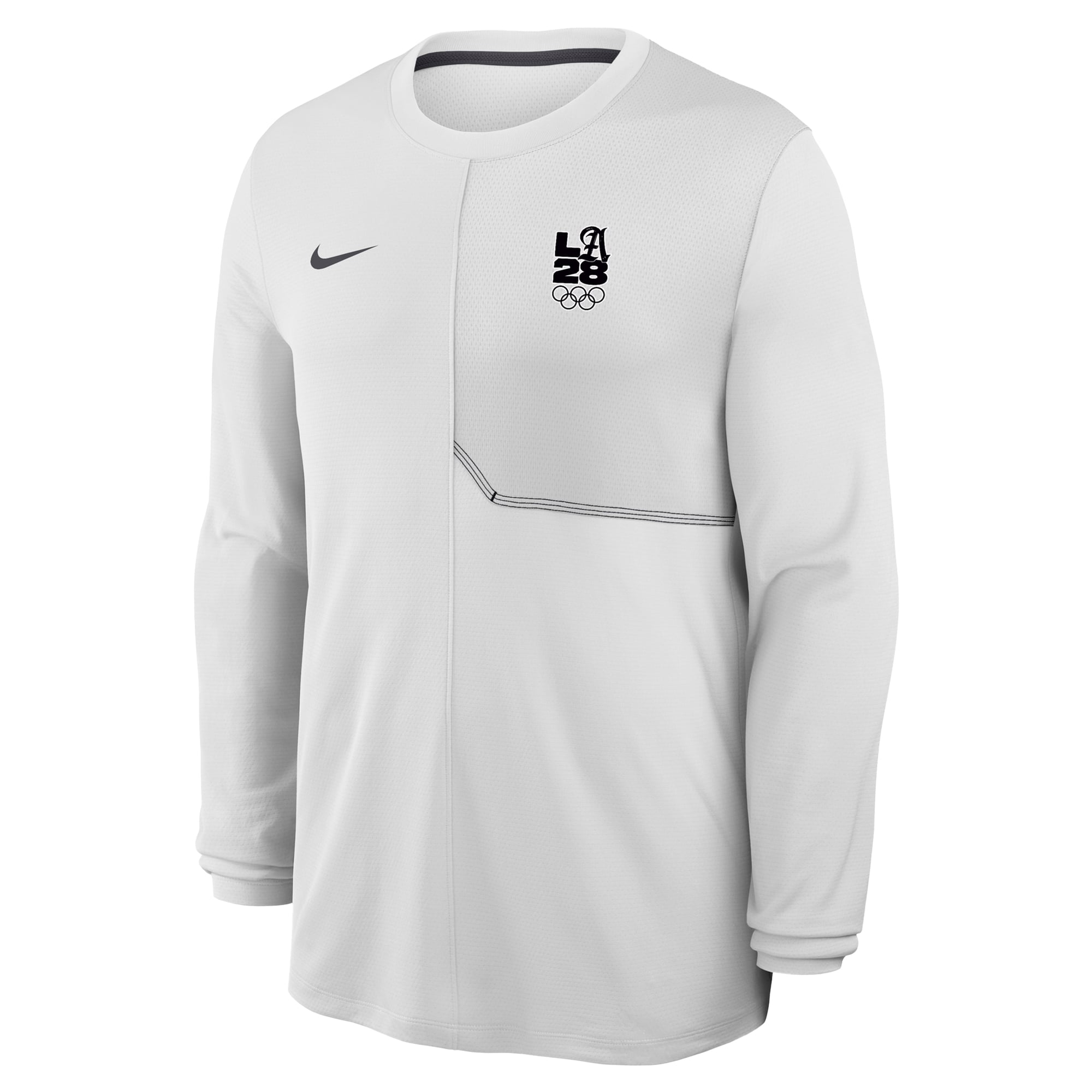 T-shirt à manches longues Nike LA28 Coaches UV Dri-FIT blanc pour homme