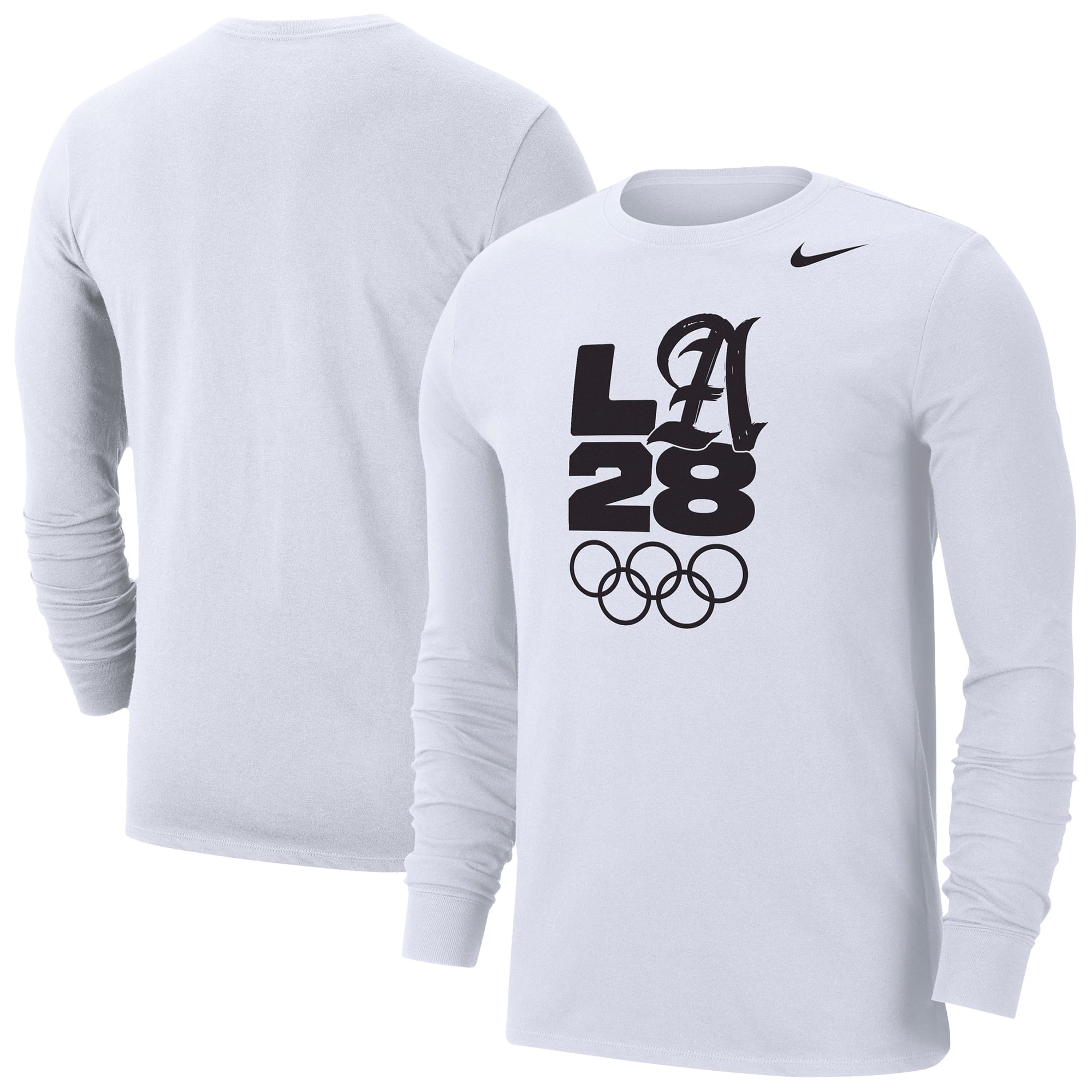 T-shirt à manches longues Nike LA28 Summer Olympics blanc pour homme, technologie Dri-FIT