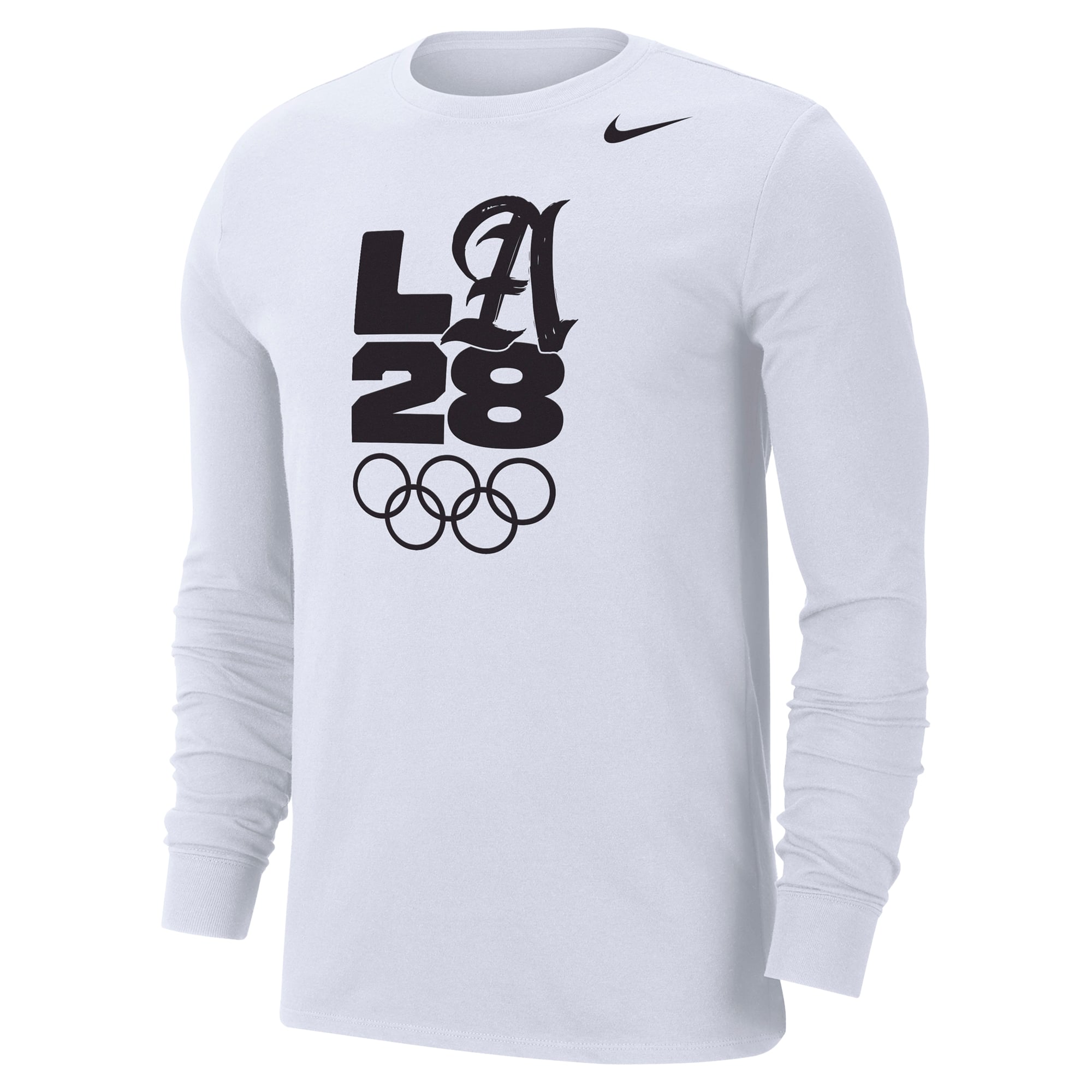 T-shirt à manches longues Nike LA28 Summer Olympics blanc pour homme, technologie Dri-FIT
