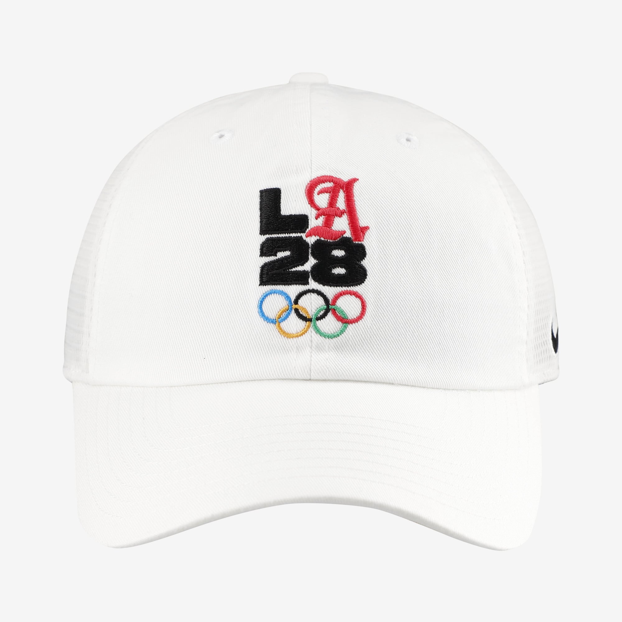 Men's Nike White LA28 Summer Olympics Script Club Trucker Adjustable Hat