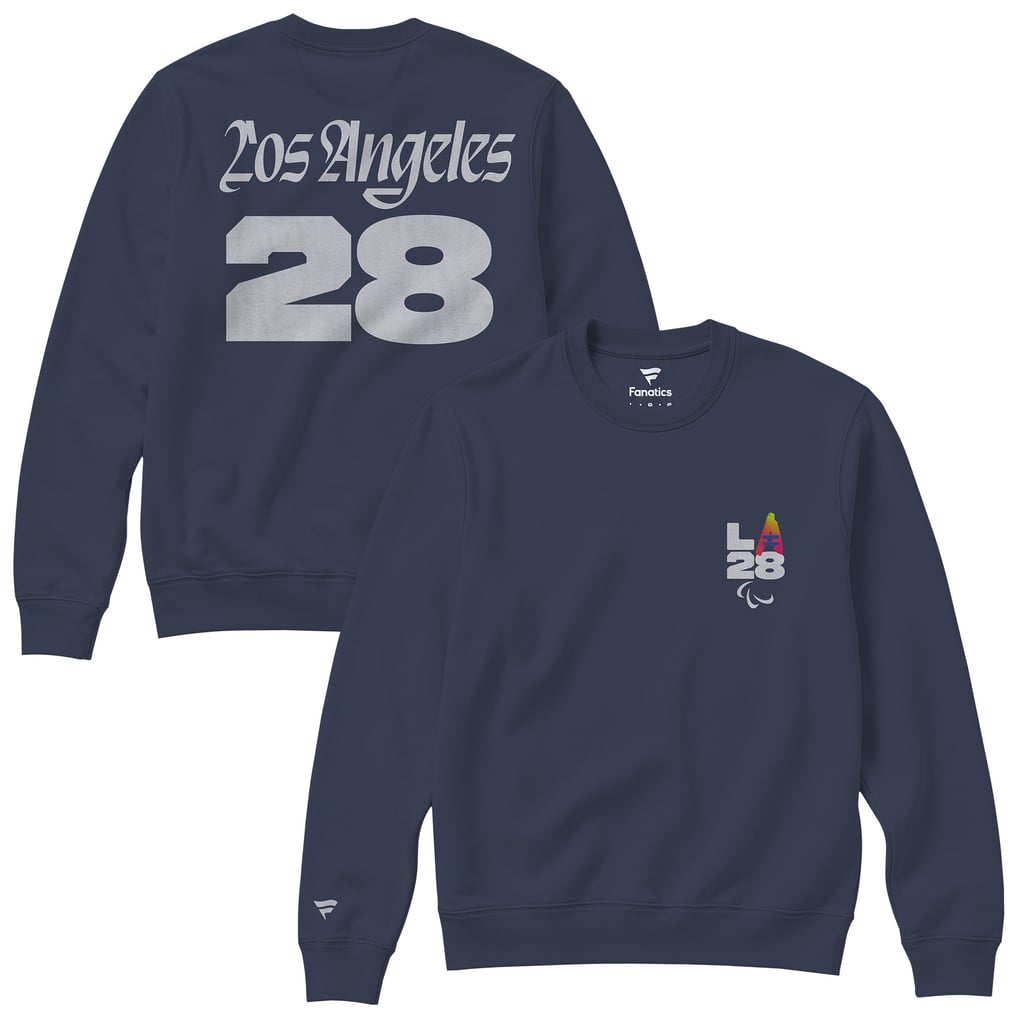 Sweat-shirt unisexe LA28 Summer Paralympics Fanatics Superbloom à barres de couleur - Bleu marine