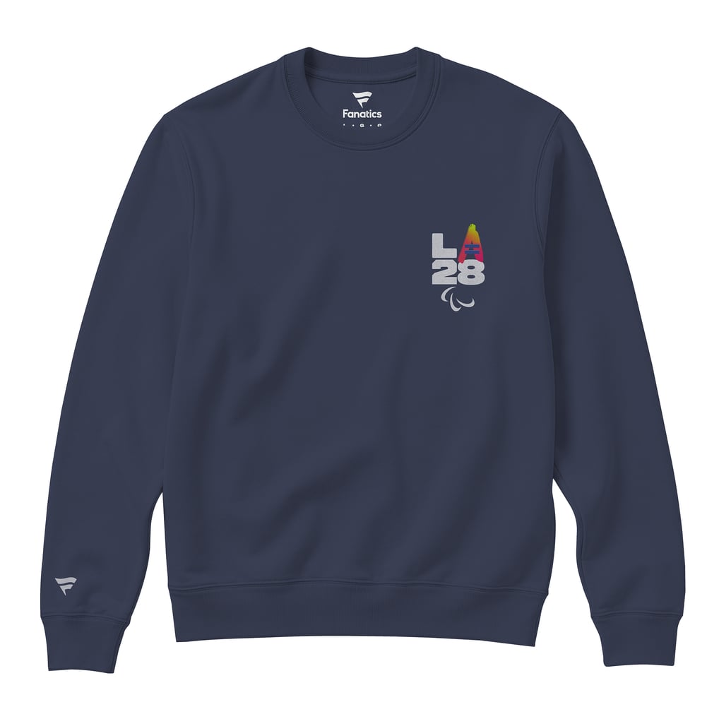 Sweat-shirt unisexe LA28 Summer Paralympics Fanatics Superbloom à barres de couleur - Bleu marine