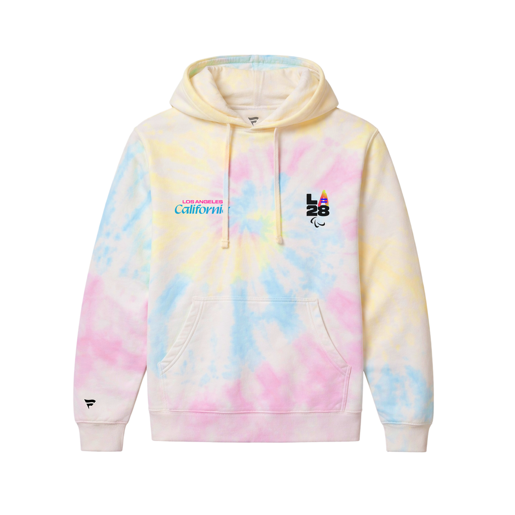 Sweat à capuche tie-dye LA28 Fanatics unisexe Paralympics Superbloom Collection - Blanc