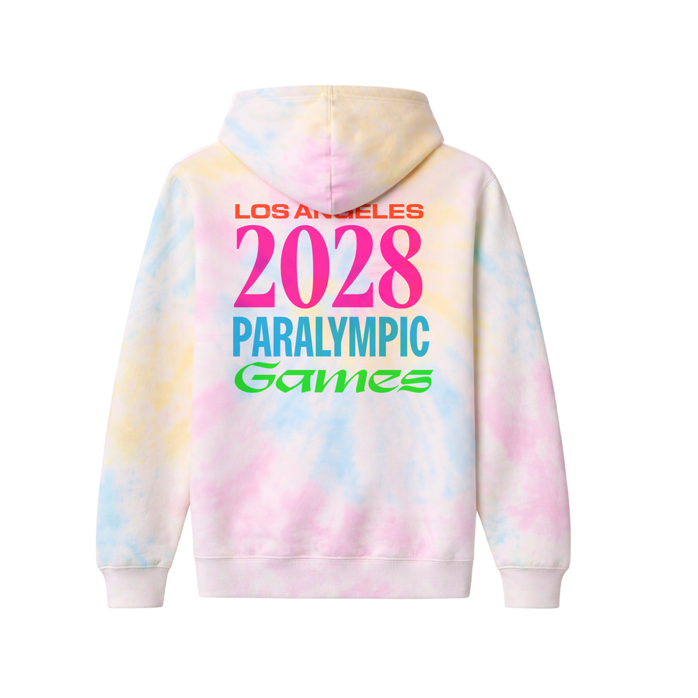 Sweat à capuche tie-dye LA28 Fanatics unisexe Paralympics Superbloom Collection - Blanc