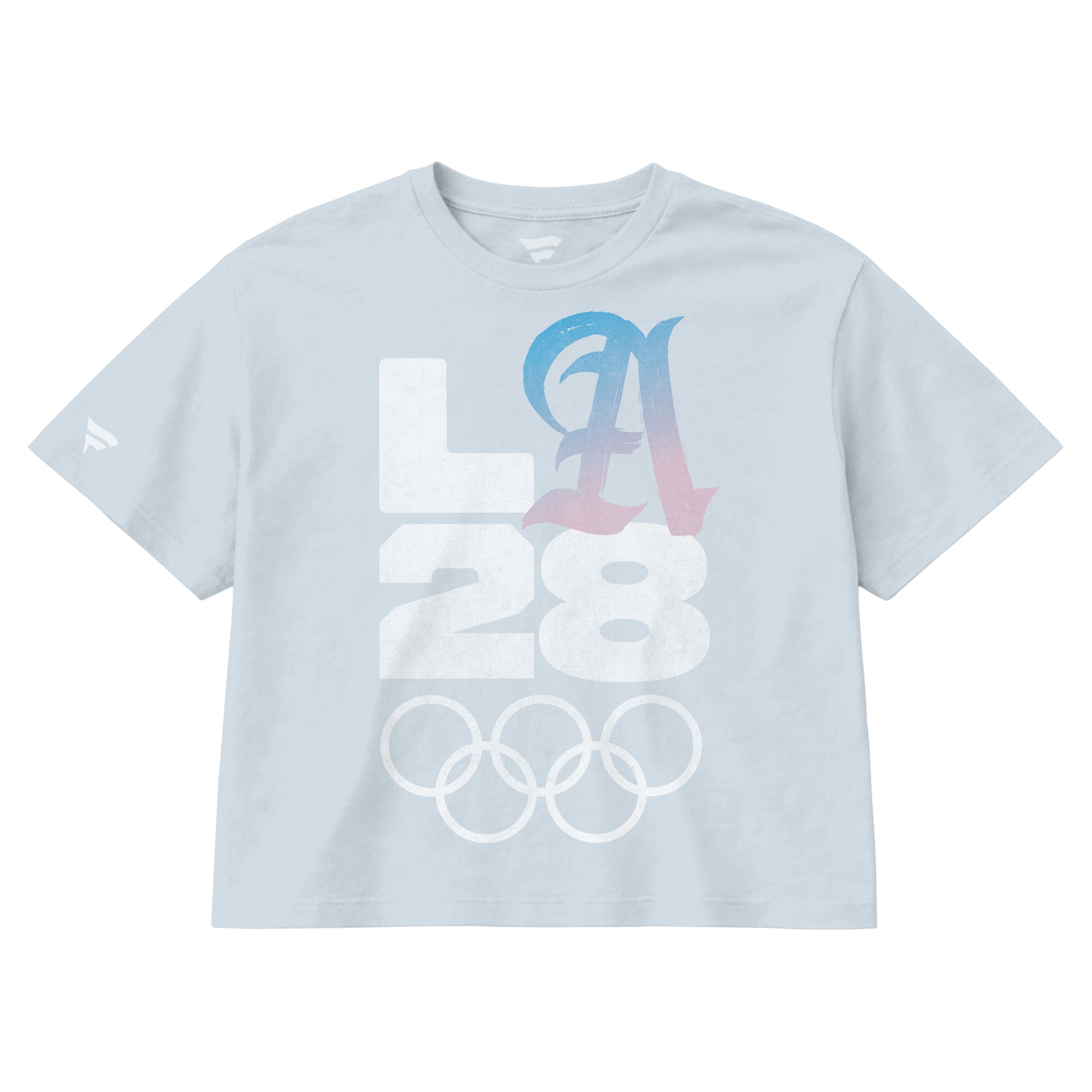 T-shirt boxy bleu clair pour femme Fanatics LA28 Collection Bluebell