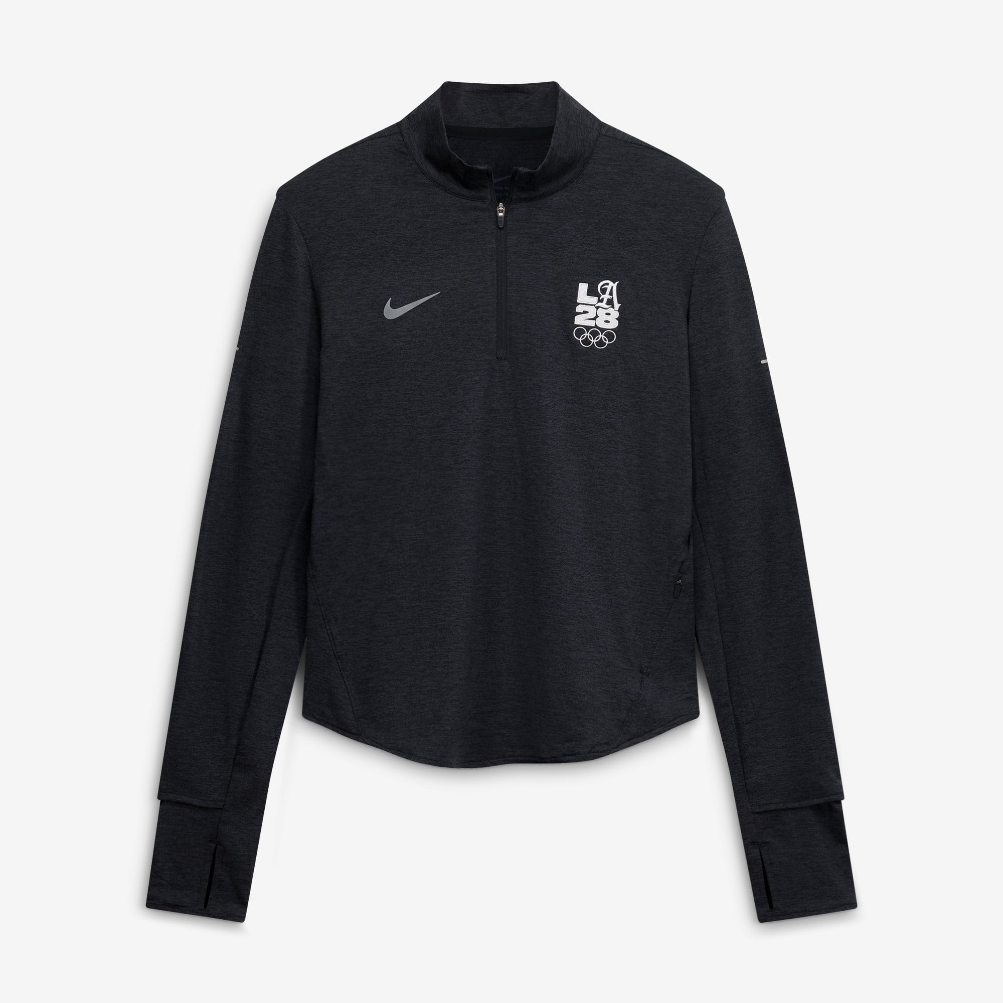 Pull Nike LA28 Summer Olympics Script Swift Dri-FIT demi-zip pour femme, noir