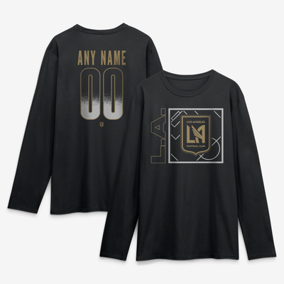 LAFC  Home Field Pop Personalized Name & Number Long Sleeve T-Shirt - Black
