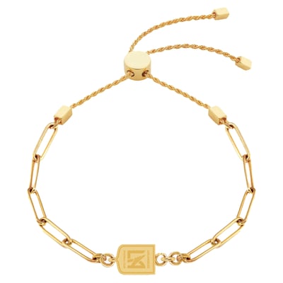 LAFC LUV AJ Women's Logo Paperclip Chain Charm Bracelet - Gold