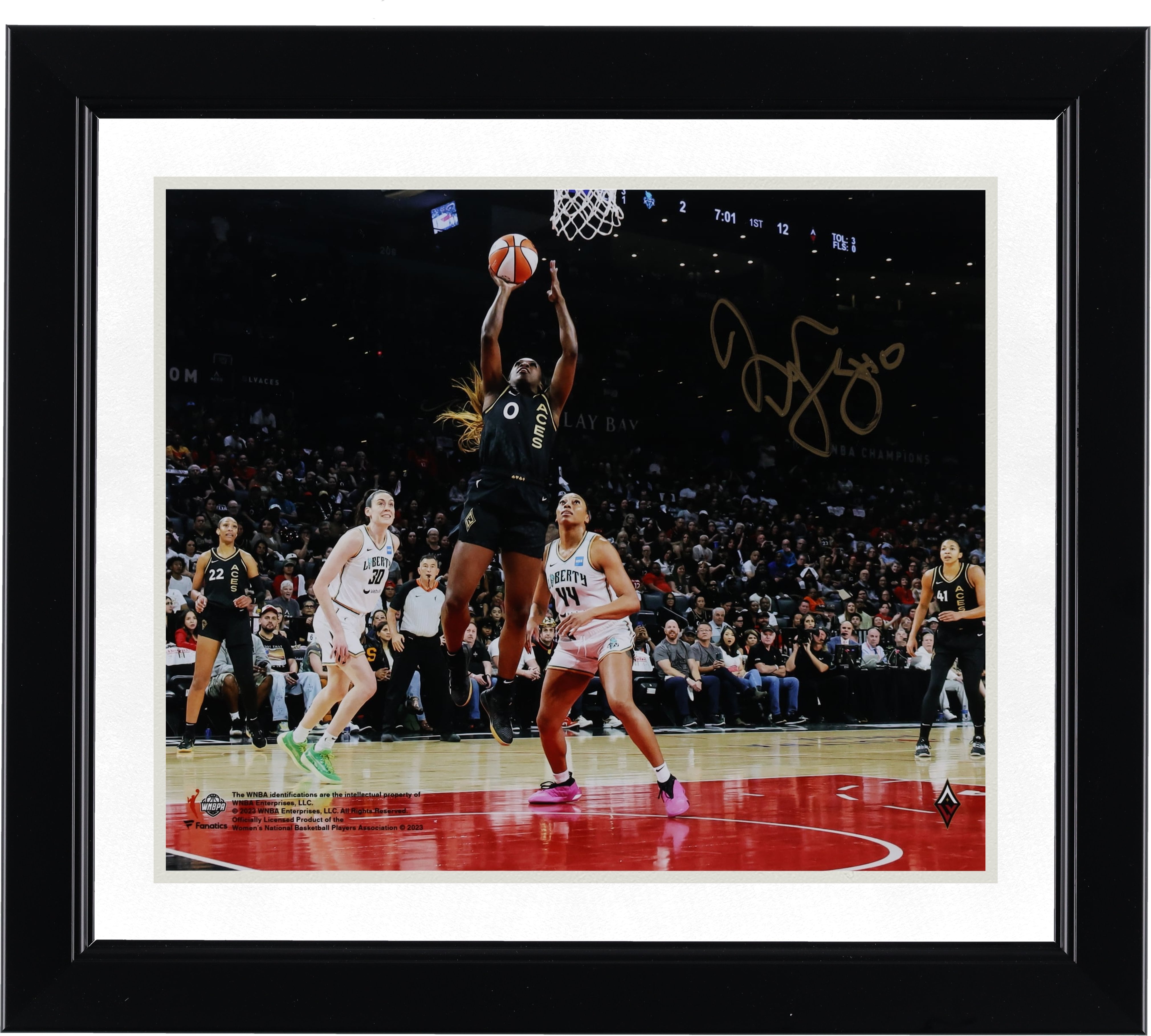 Jackie Young Las Vegas Aces 2023 WNBA Finals Champion Autographed 8" x 10" Action Photograph