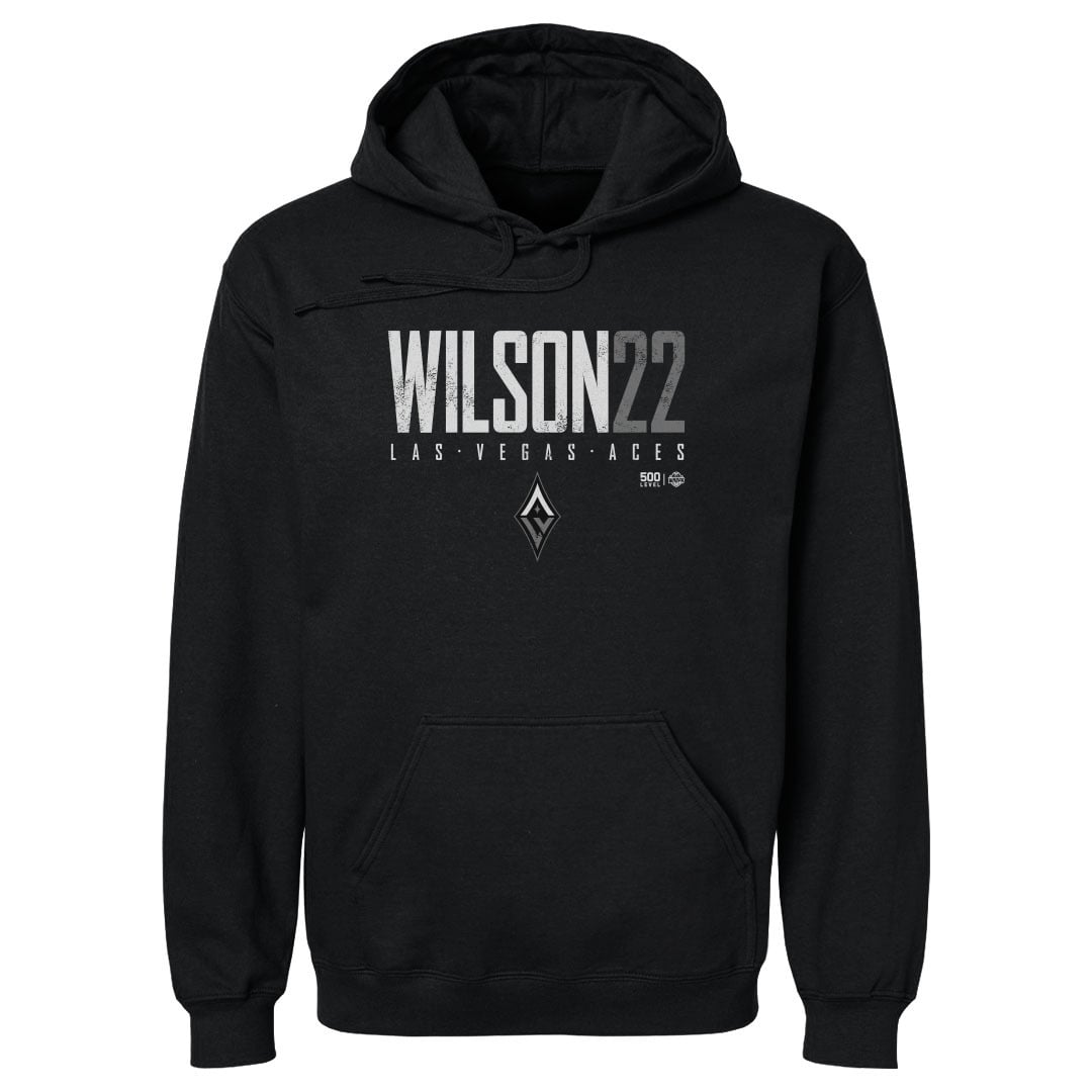 Men's Las Vegas Aces A'ja Wilson 500 Level Black Elite Pullover Hoodie