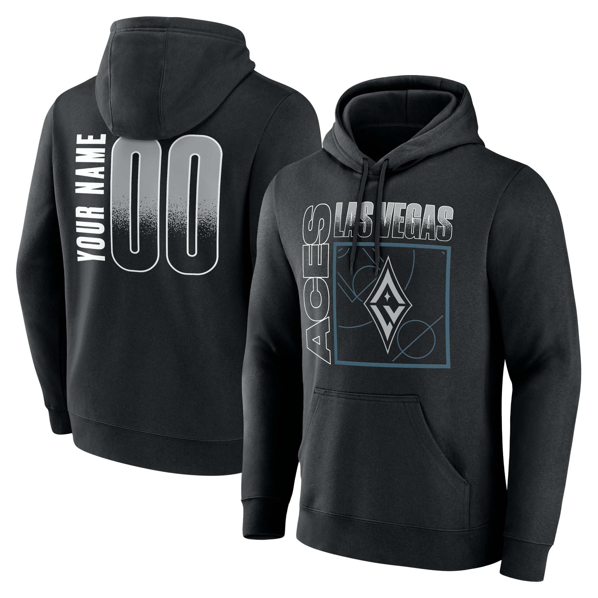 Sweat à capuche noir pour homme Las Vegas Aces Home Court Pop personnalisé avec nom et numéro
