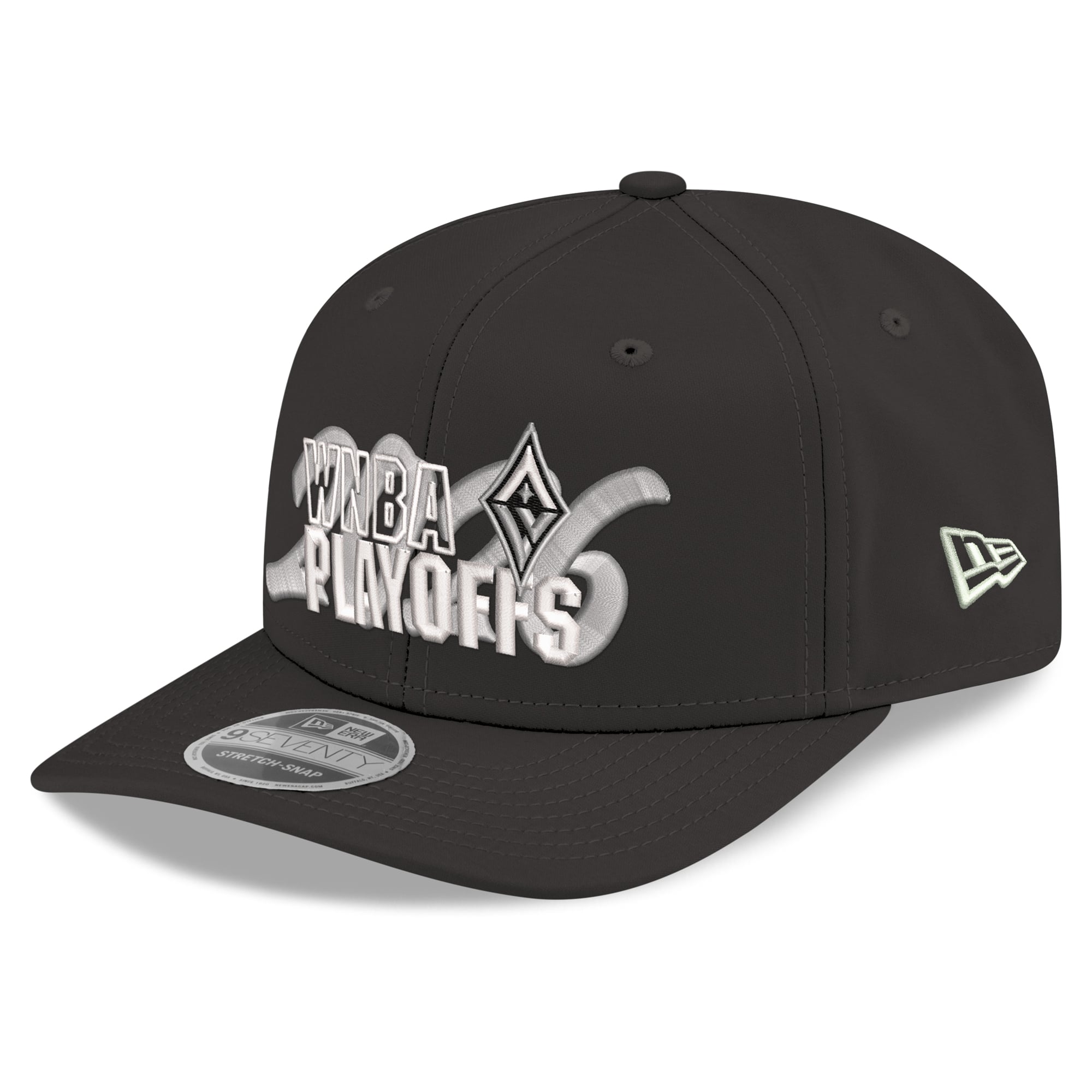 Casquette ajustable New Era noire pour homme, Las Vegas Aces, séries éliminatoires WNBA 2026, modèle 9SEVENTY