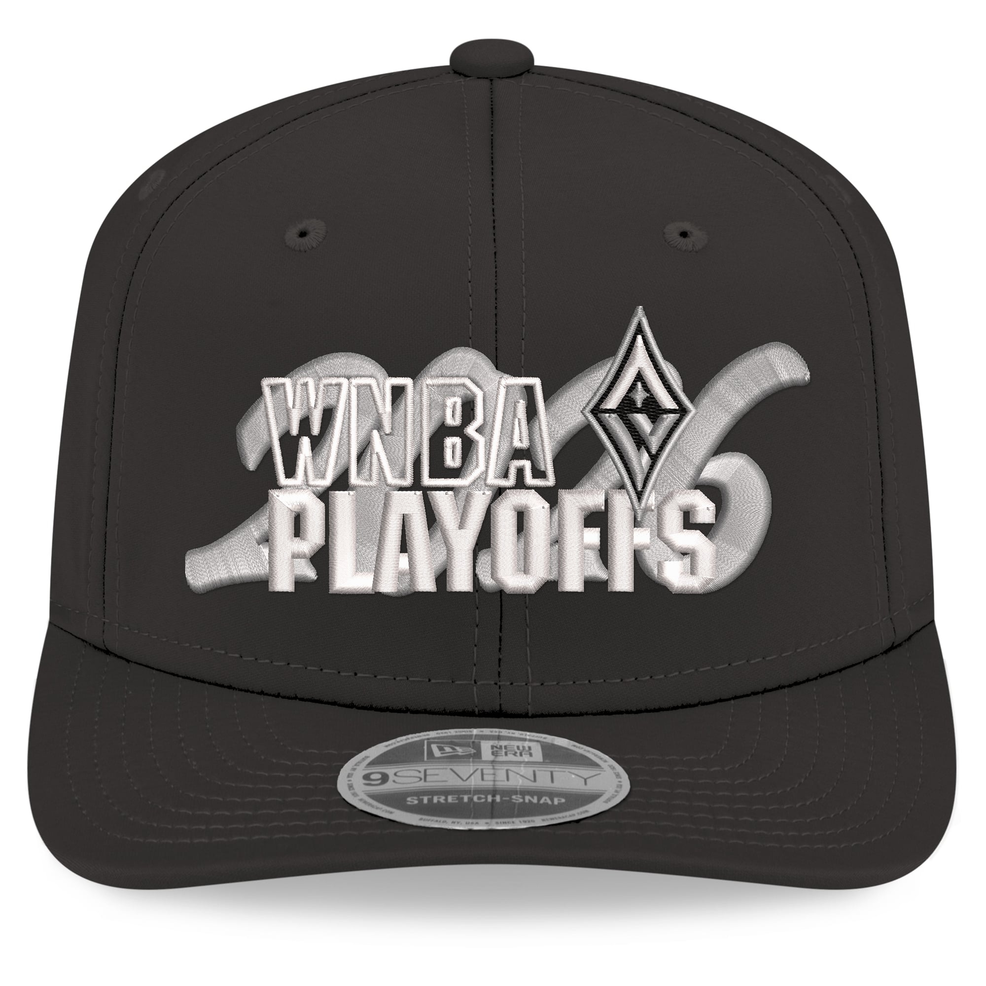 Casquette ajustable New Era noire pour homme, Las Vegas Aces, séries éliminatoires WNBA 2026, modèle 9SEVENTY