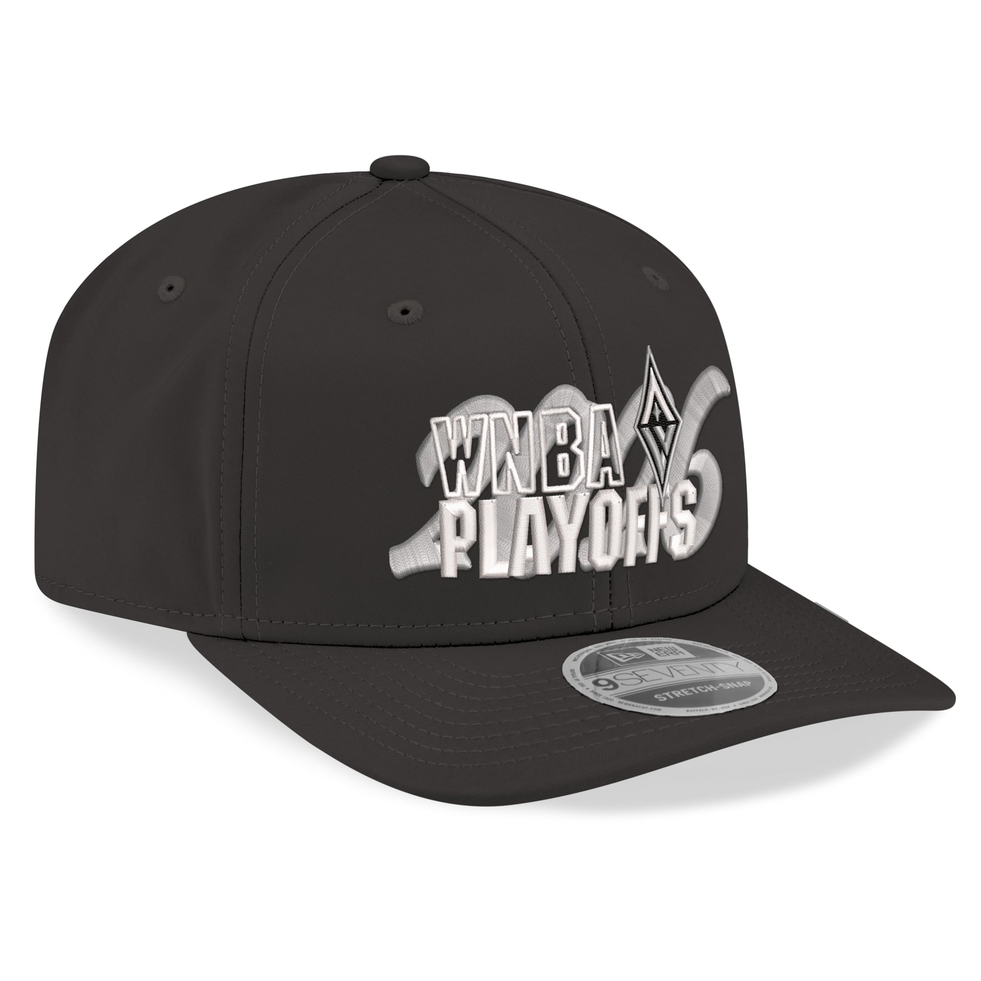 Casquette ajustable New Era noire pour homme, Las Vegas Aces, séries éliminatoires WNBA 2026, modèle 9SEVENTY