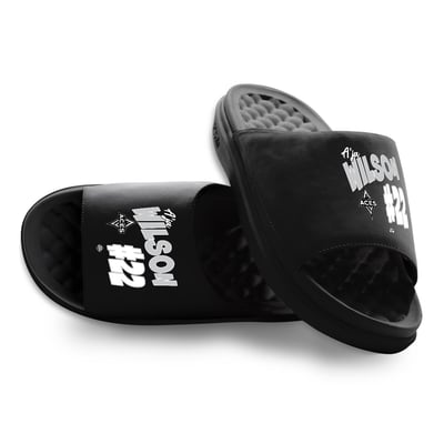 A'ja Wilson Las Vegas Aces ISlide Unisex Collage Motive Slide Sandals - Black