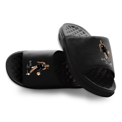 A'ja Wilson Las Vegas Aces ISlide Unisex Dribble Motive Slide Sandals - Black