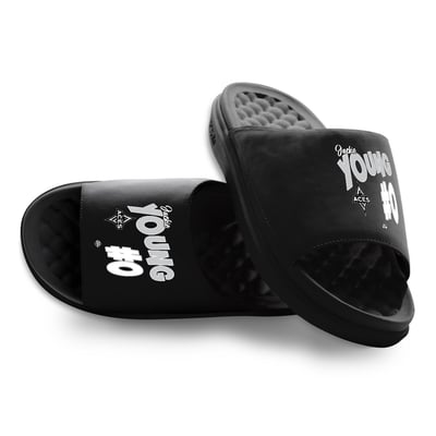 Jackie Young Las Vegas Aces ISlide Unisex Collage Motive Slide Sandals - Black
