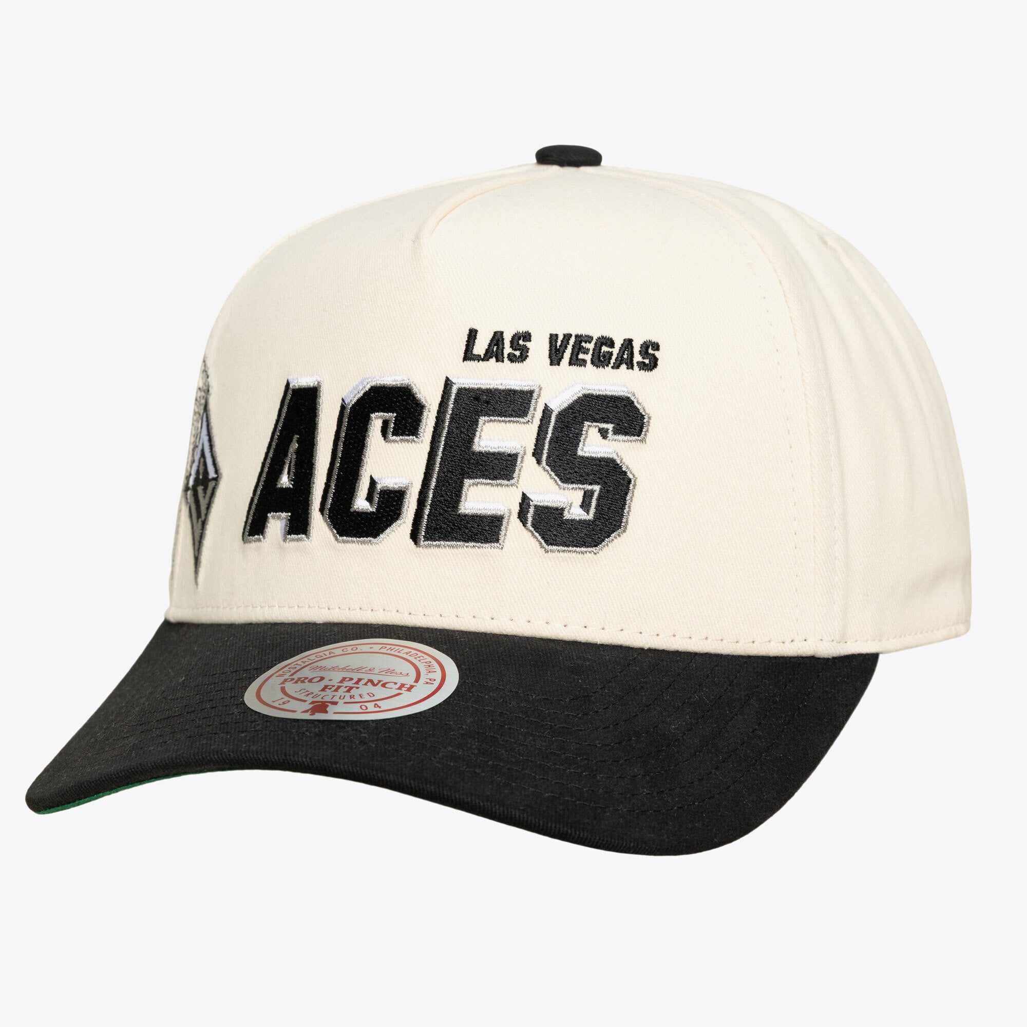 Casquette unisexe Mitchell & Ness Cream Las Vegas Aces Big Time Pro Crown ajustable