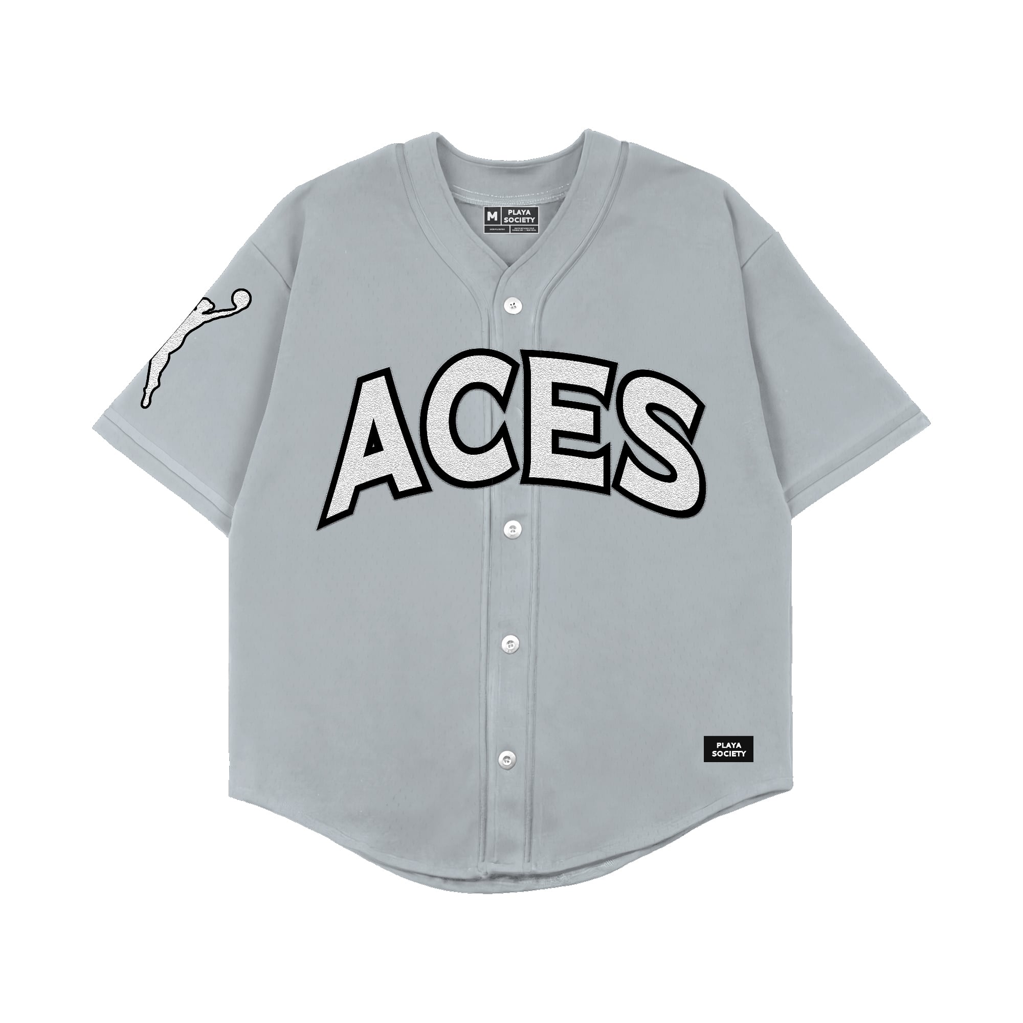 Unisex Playa Society Gray Las Vegas Aces Baseball Fashion Jersey