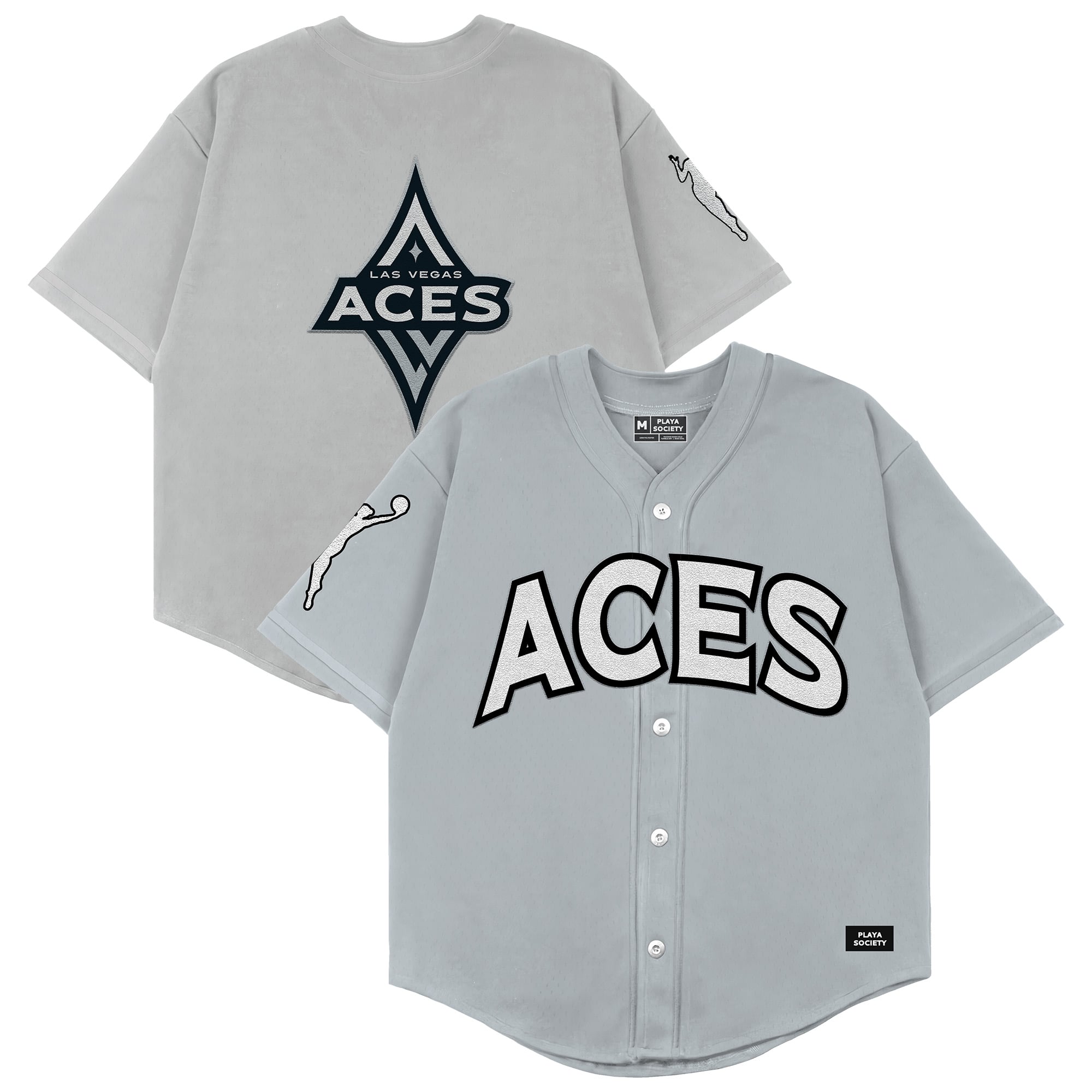 Unisex Playa Society  Gray Las Vegas Aces Baseball Fashion Jersey