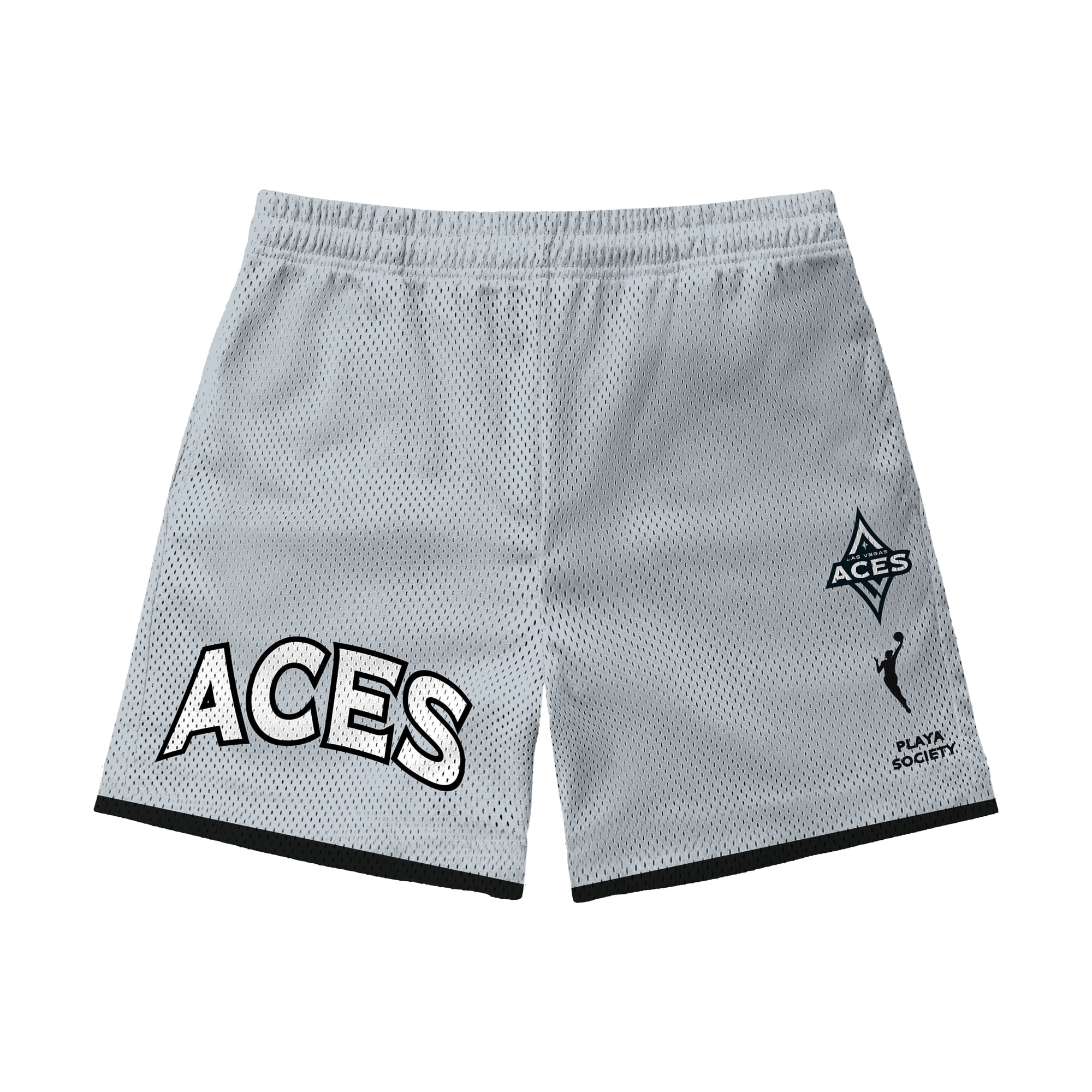 Unisex Playa Society Gray Las Vegas Aces Team Mesh Shorts