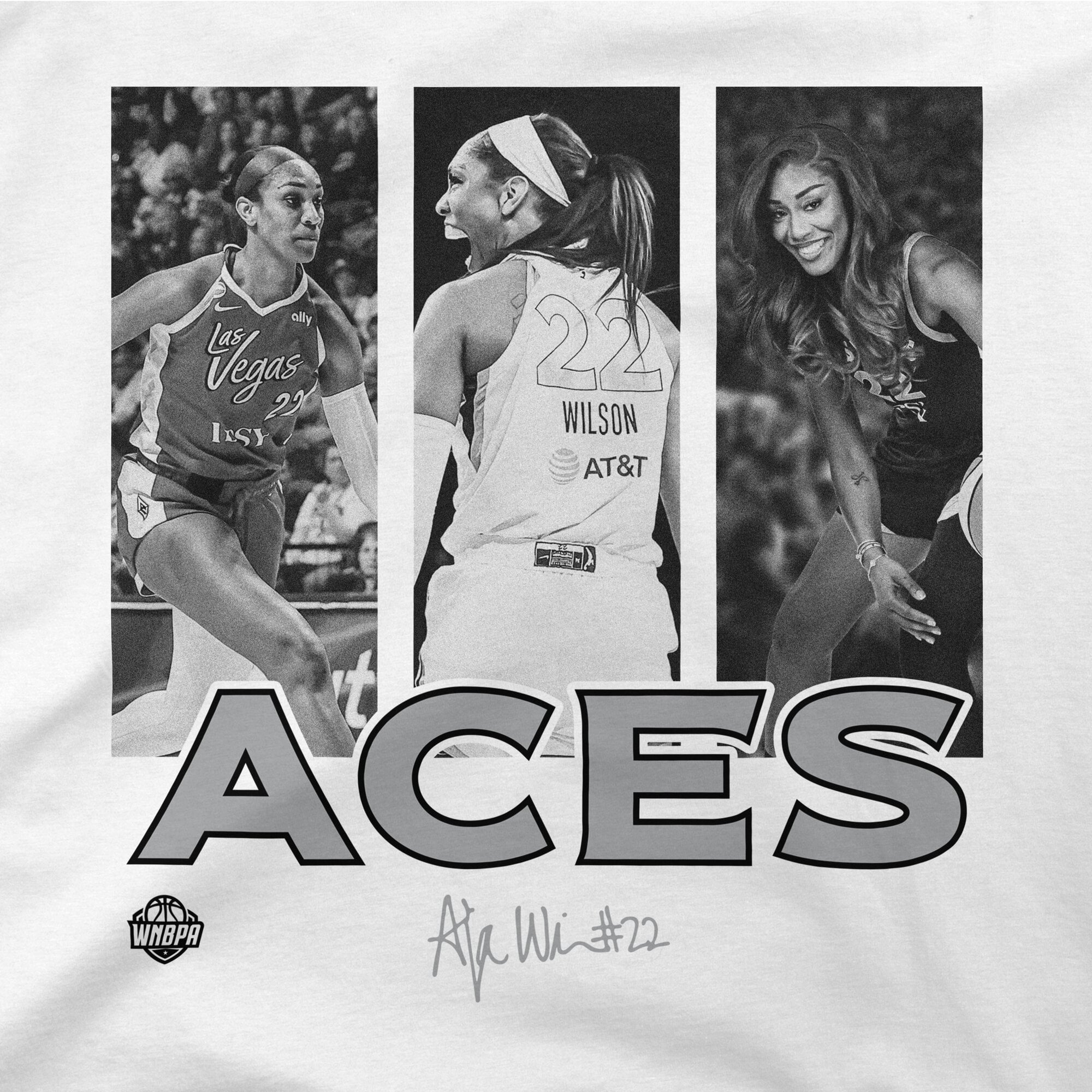 Unisex Stadium Essentials A'ja Wilson White Las Vegas Aces Team Player Hustle T-Shirt