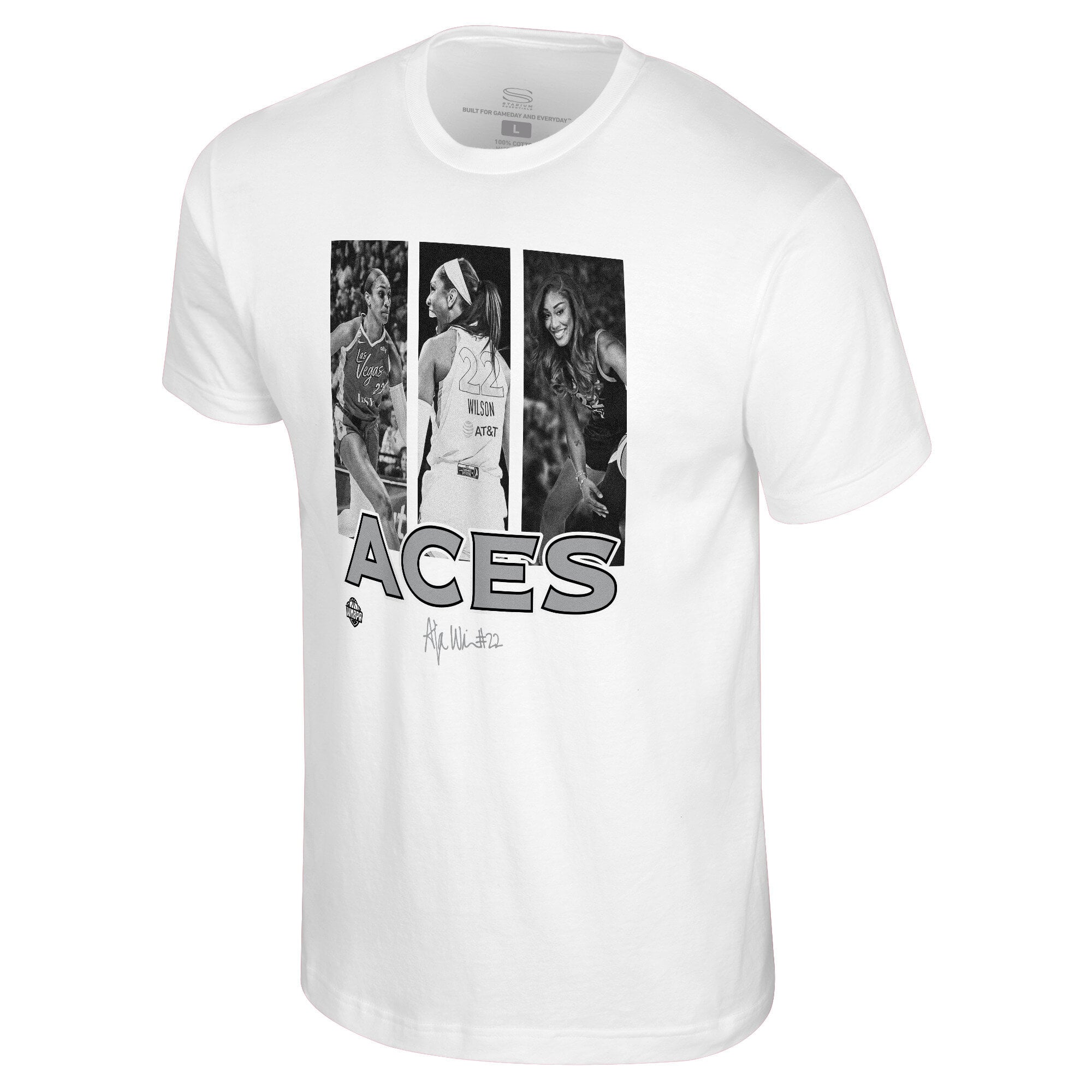 Unisex Stadium Essentials A'ja Wilson White Las Vegas Aces Team Player Hustle T-Shirt