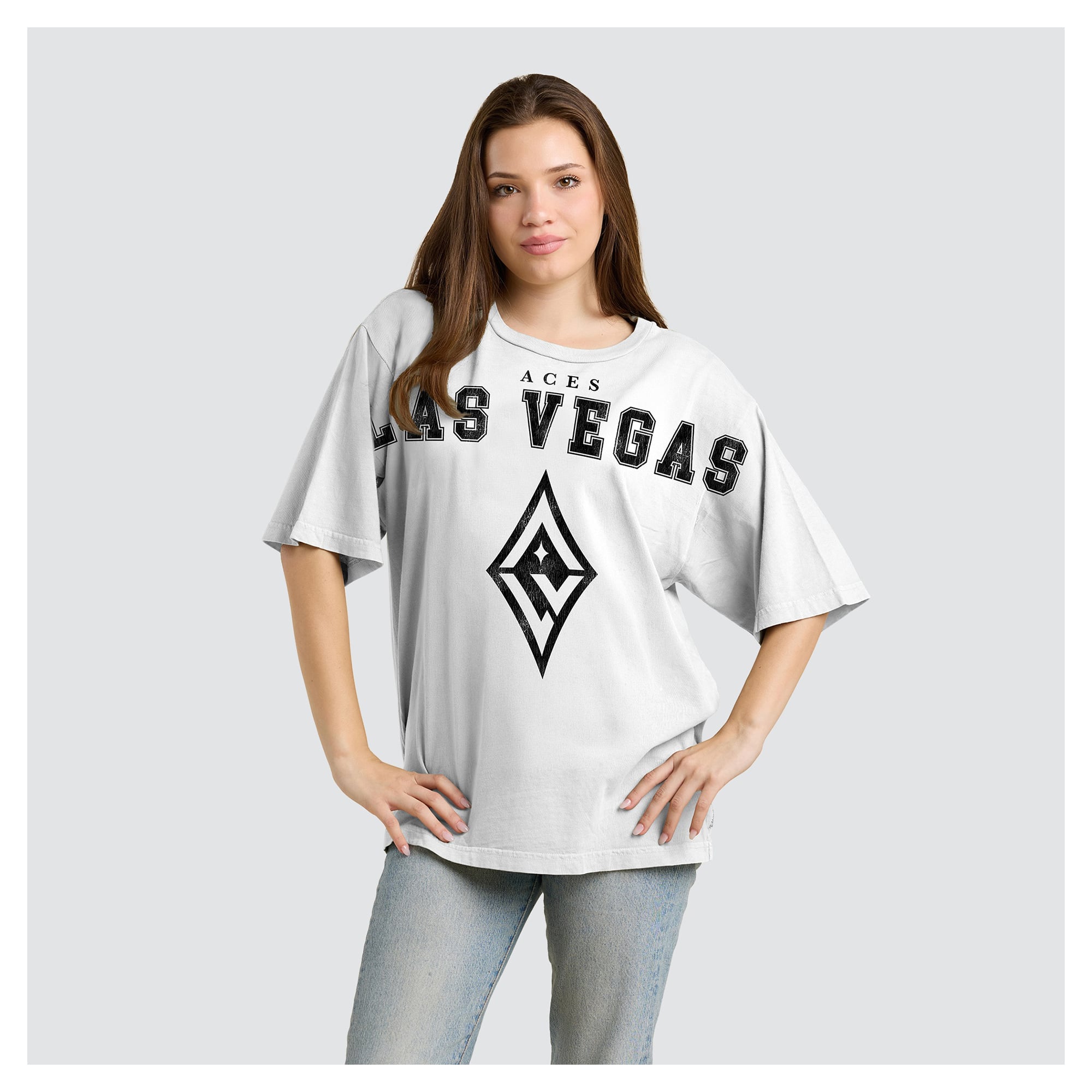 Women's Fanatics White Las Vegas Aces Spirit Relaxed Jersey T-Shirt
