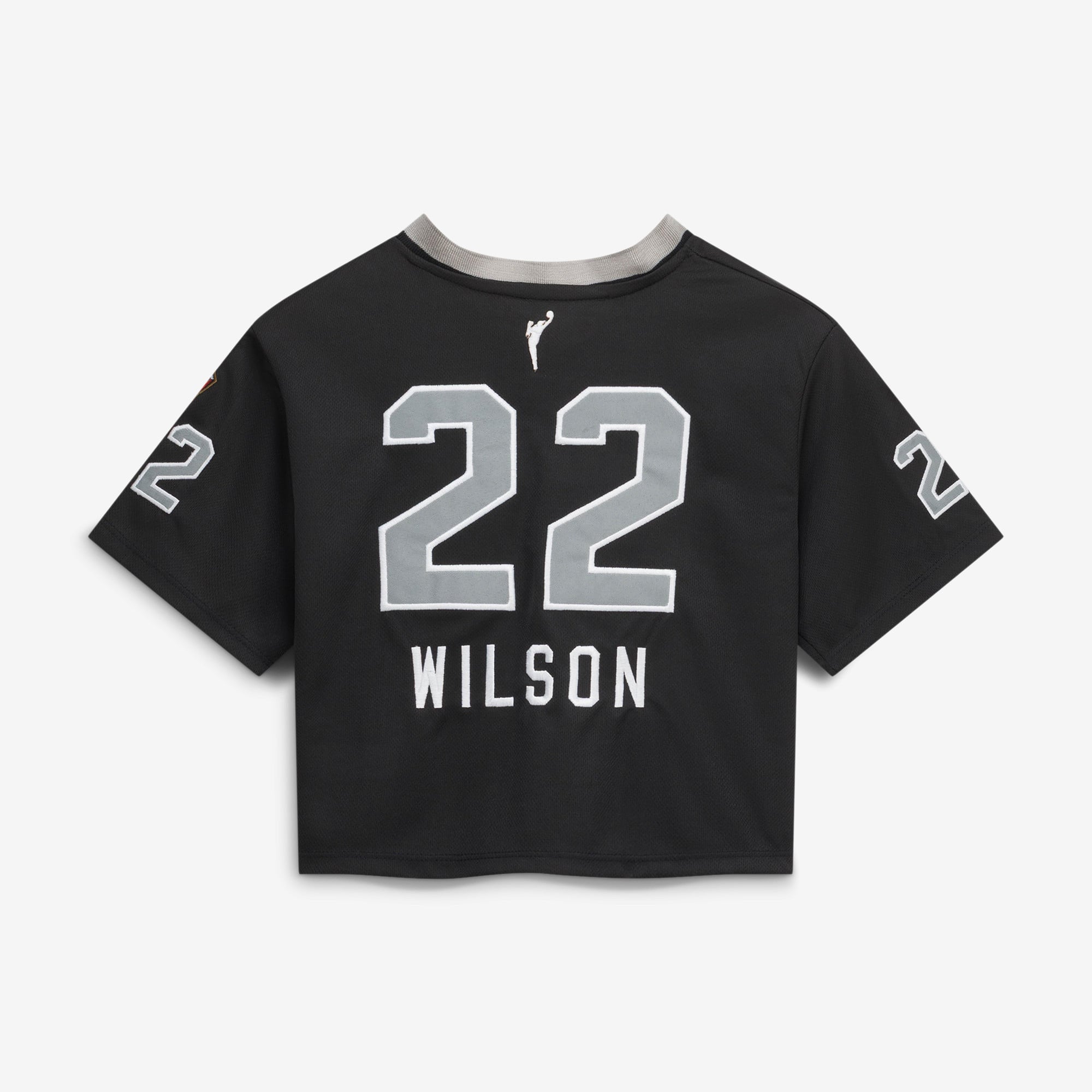 Women's FISLL A'ja Wilson Black Las Vegas Aces Cropped Football Jersey
