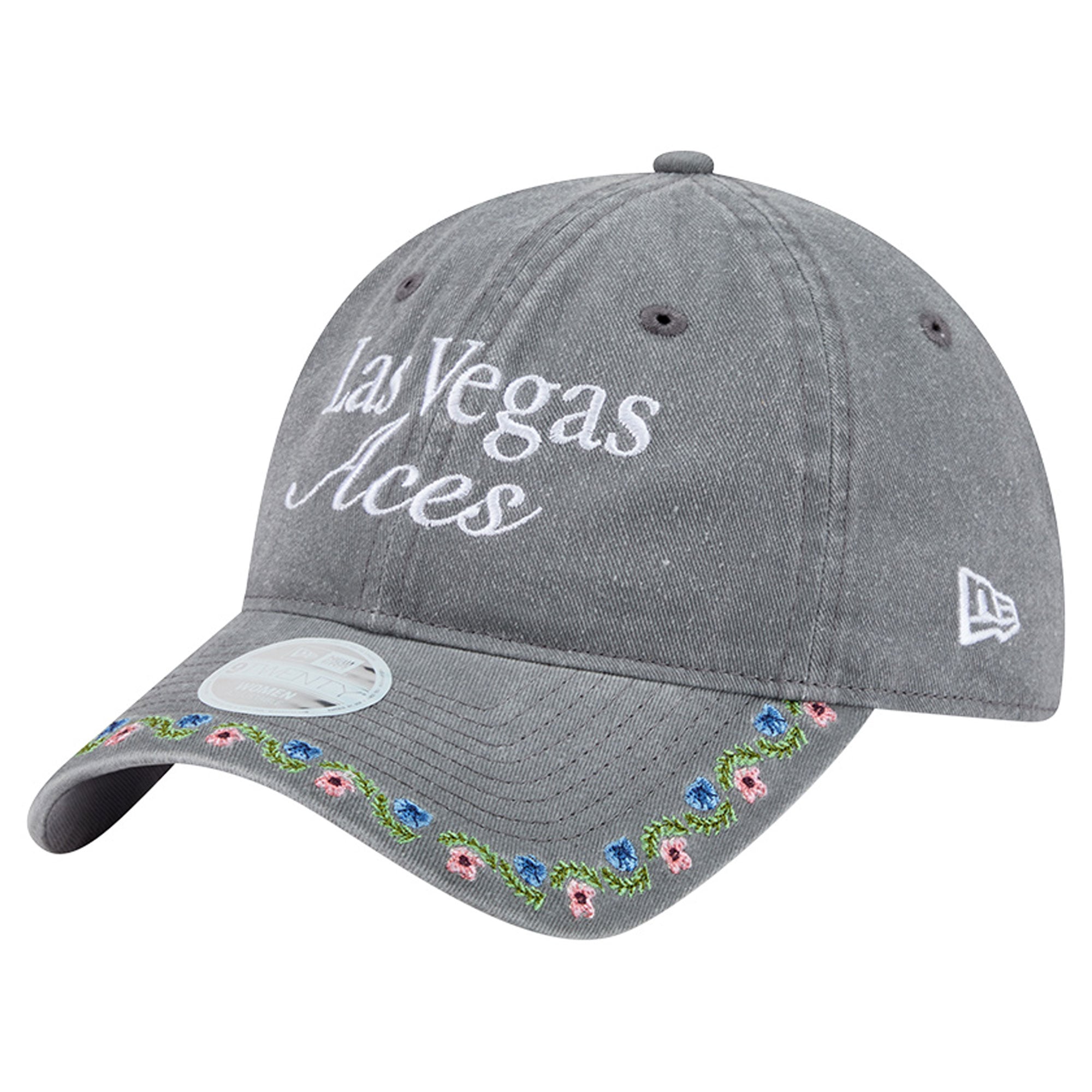 Women's New Era Gray Las Vegas Aces Floral Casual Classic Adjustable Hat